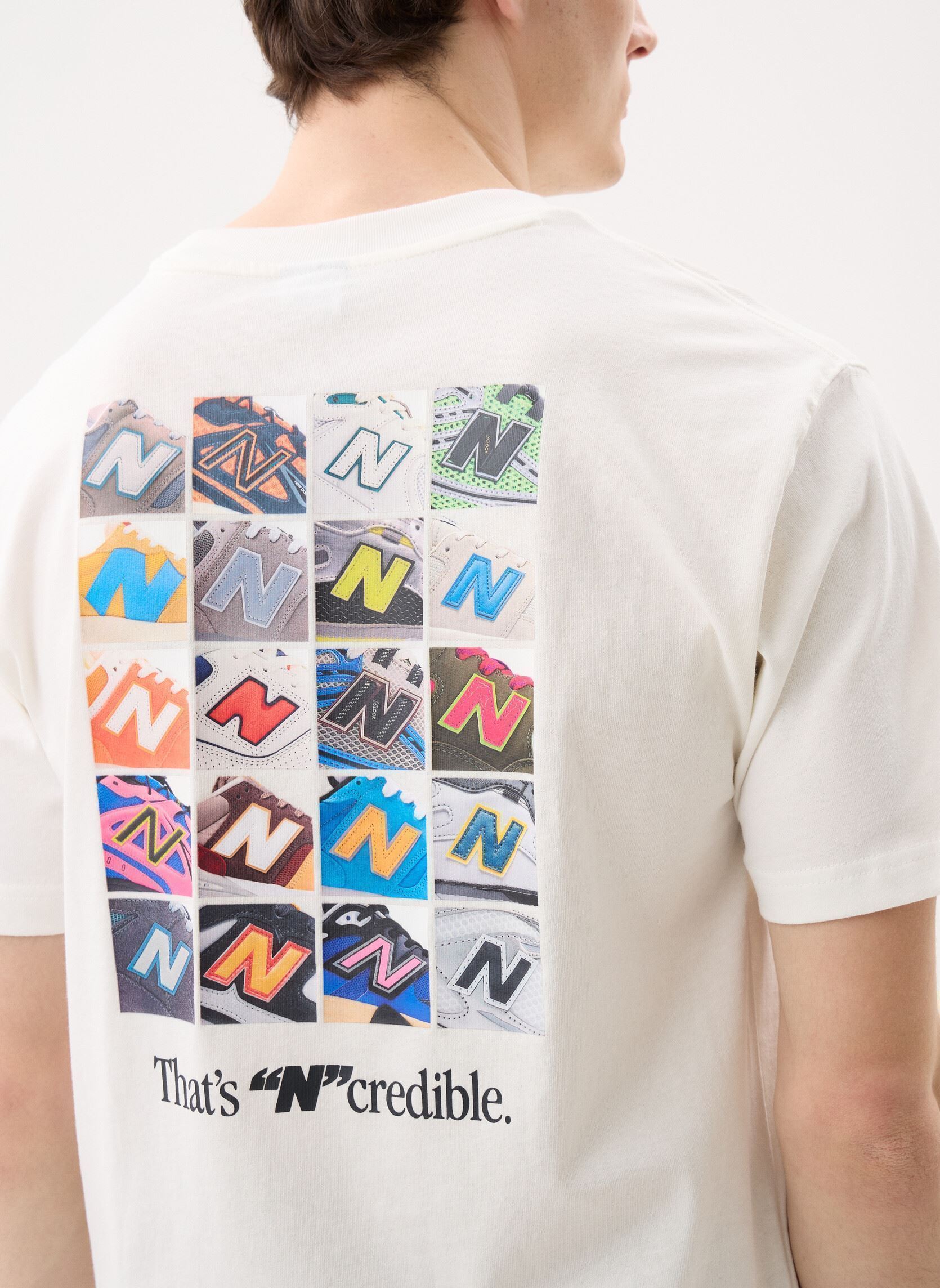 Tee-shirts manches courtes N Collage T-Shirt homme blanc New Balance Tee-shirts manches courtes N Collage T-Shirt homme blanc Sea salt