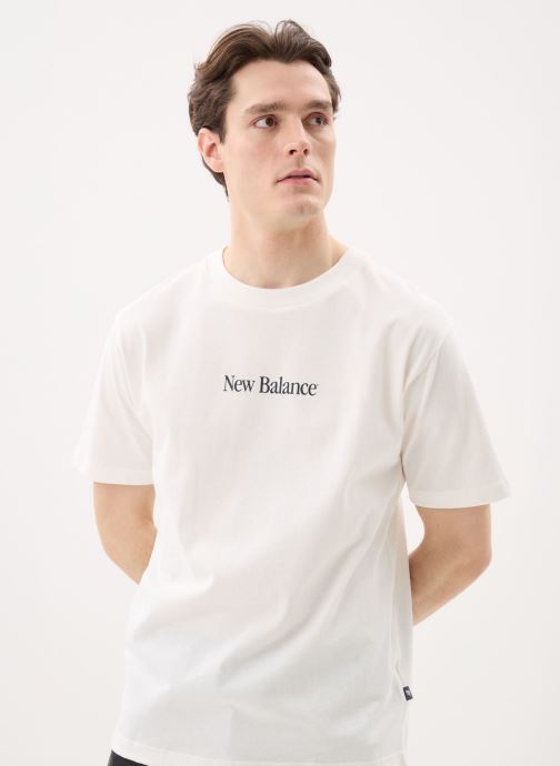 New Balance T-shirts met korte mouwen N Collage T-Shirt heren wit