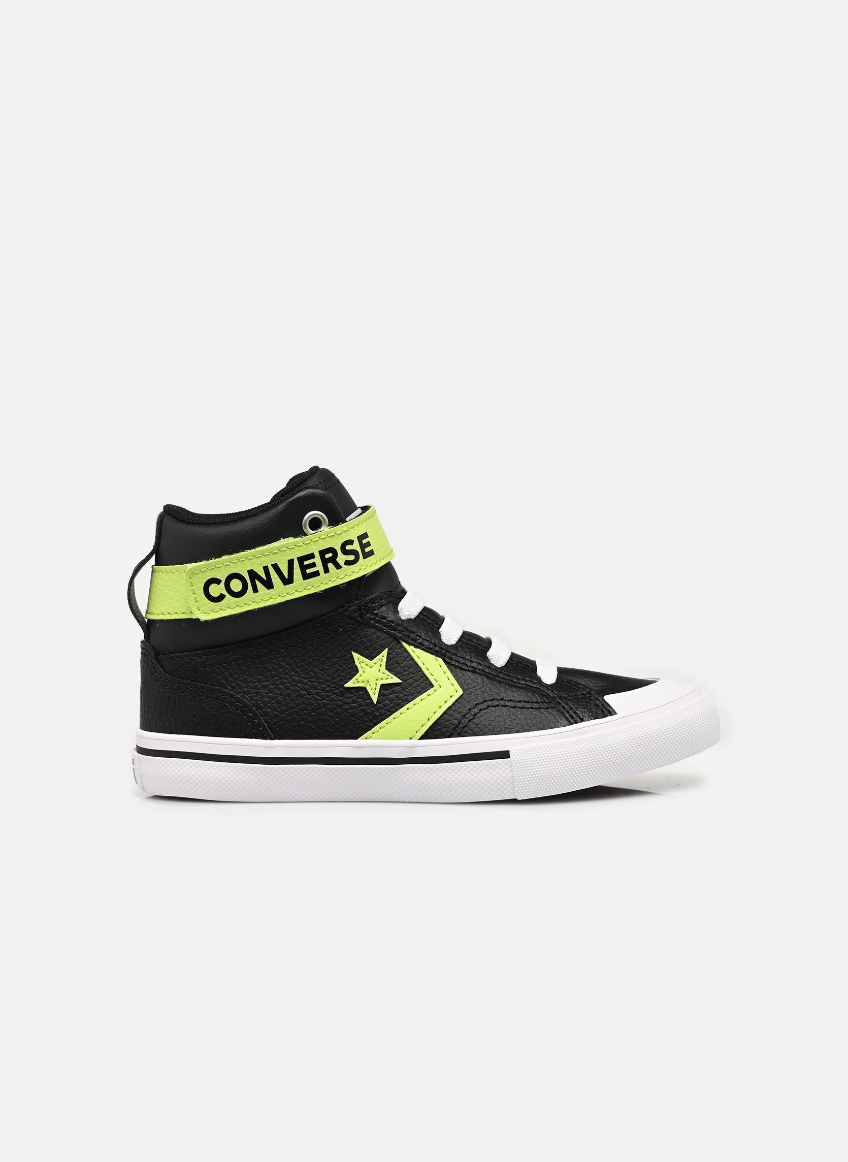 Sneakers Pro Blaze Strap Leather Hi jongens zwart Converse Sneakers Pro Blaze Strap Leather Hi jongens zwart BLACK/NEON MANTIS