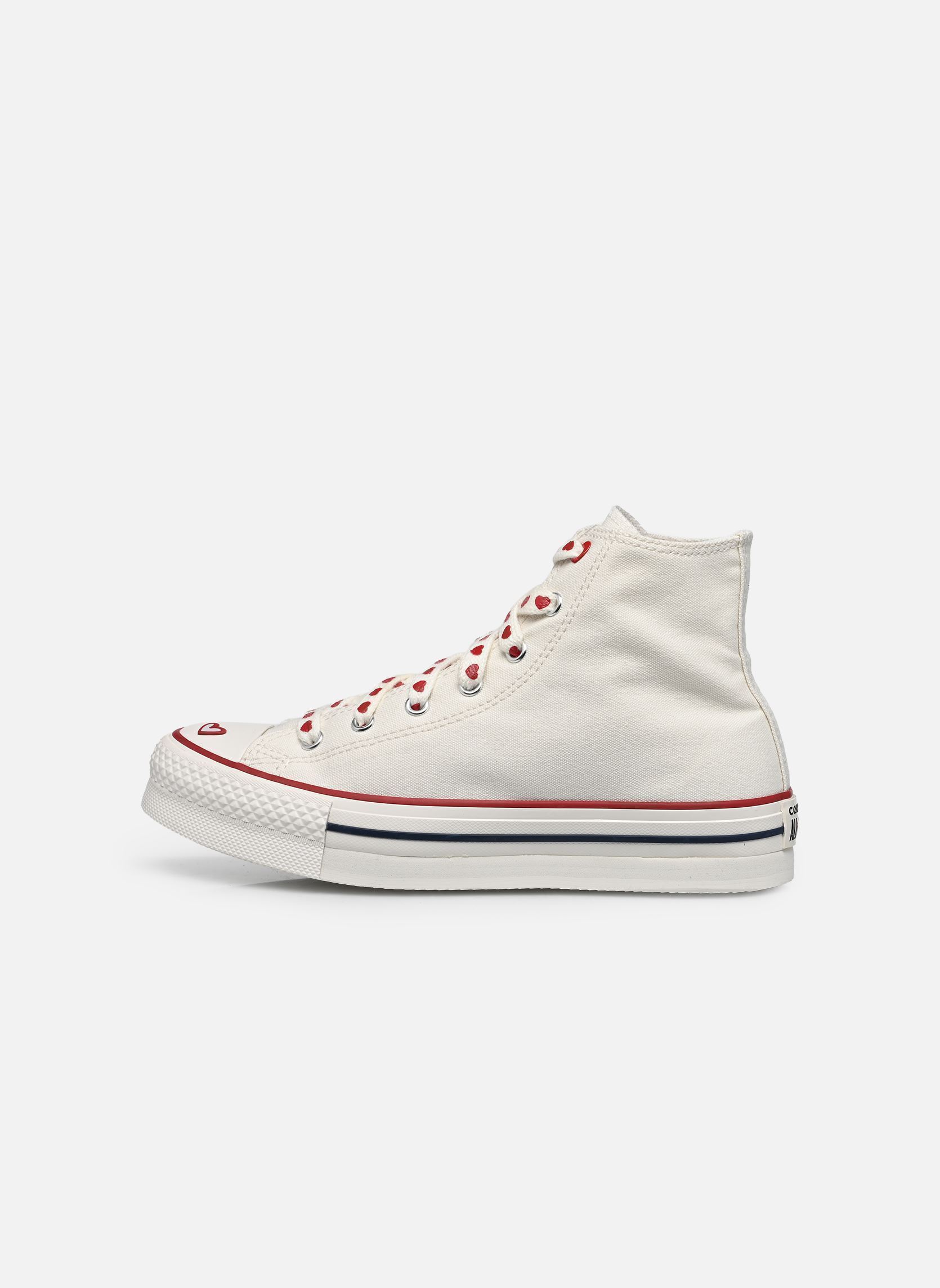 Baskets hautes Chuck Taylor All Star Lift Platform Hear fille blanc Converse Baskets hautes Chuck Taylor All Star Lift Platform Hear fille blanc Vintage White