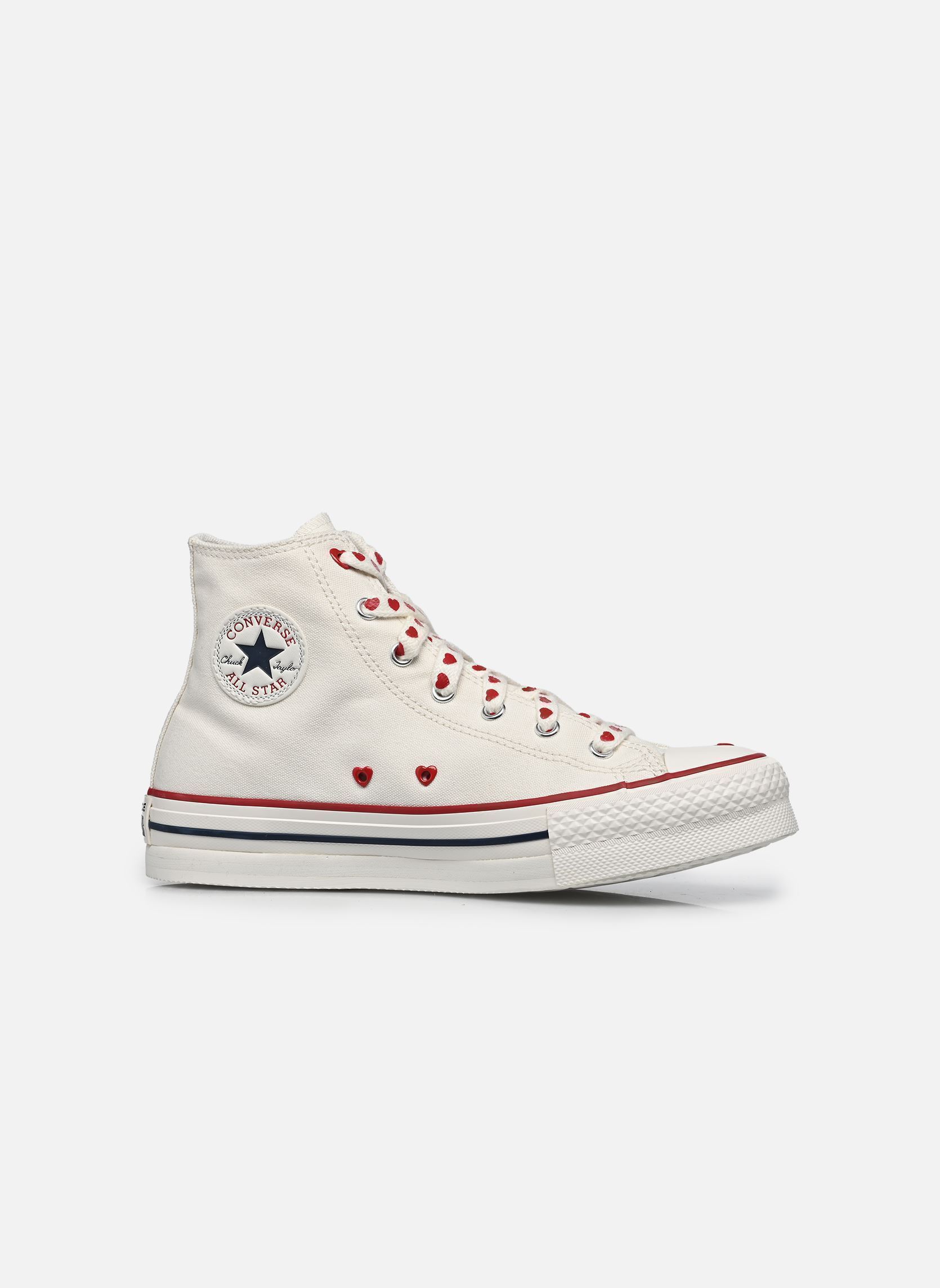 Baskets hautes Chuck Taylor All Star Lift Platform Hear fille blanc Converse Baskets hautes Chuck Taylor All Star Lift Platform Hear fille blanc Vintage White