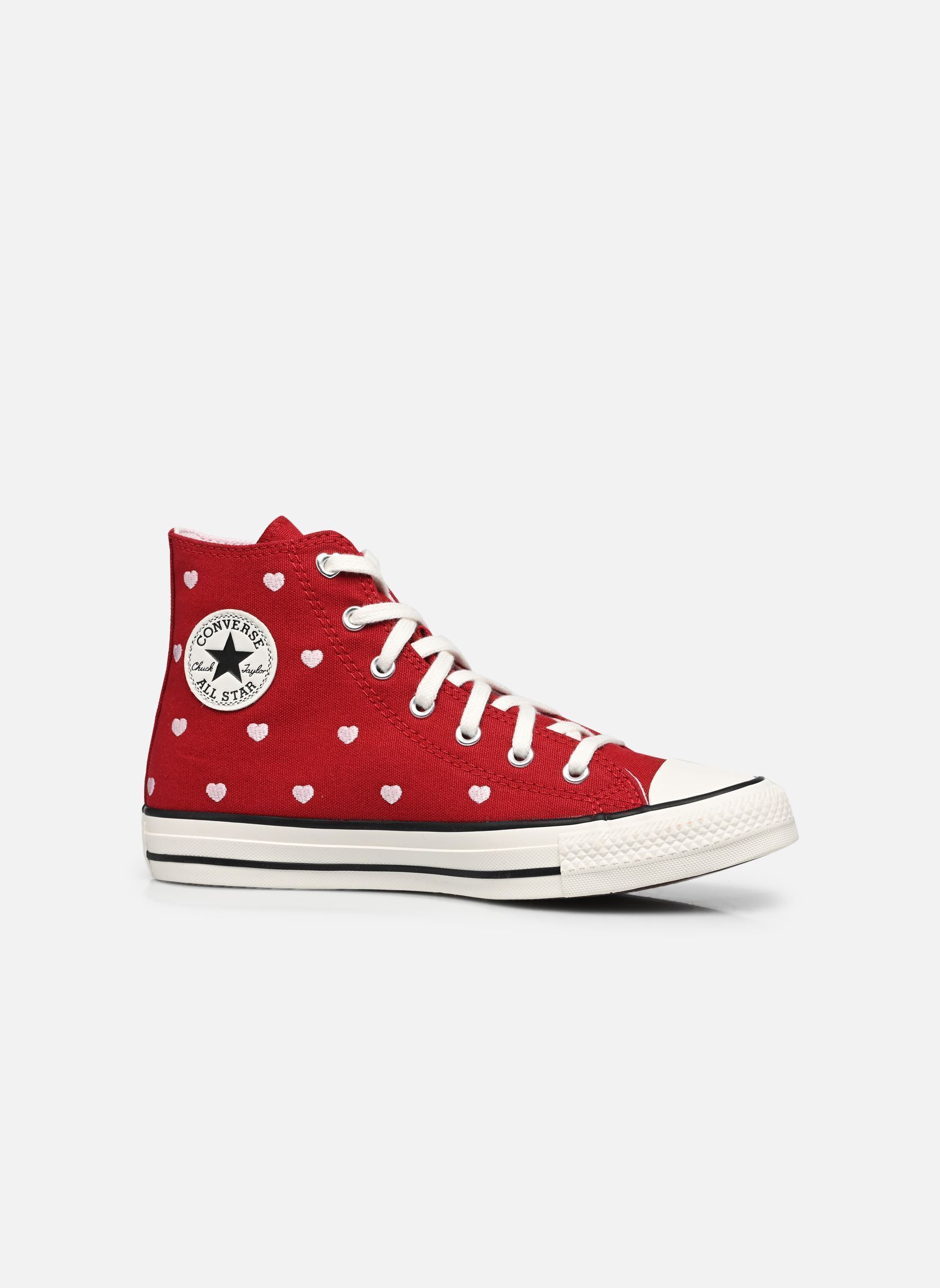 Knöchelhohe Sneaker Chuck Taylor All Star Hearts & Roses Hi mädchen bordeaux Converse Knöchelhohe Sneaker Chuck Taylor All Star Hearts & Roses Hi mädchen bordeaux Days Ahead/Vintage White