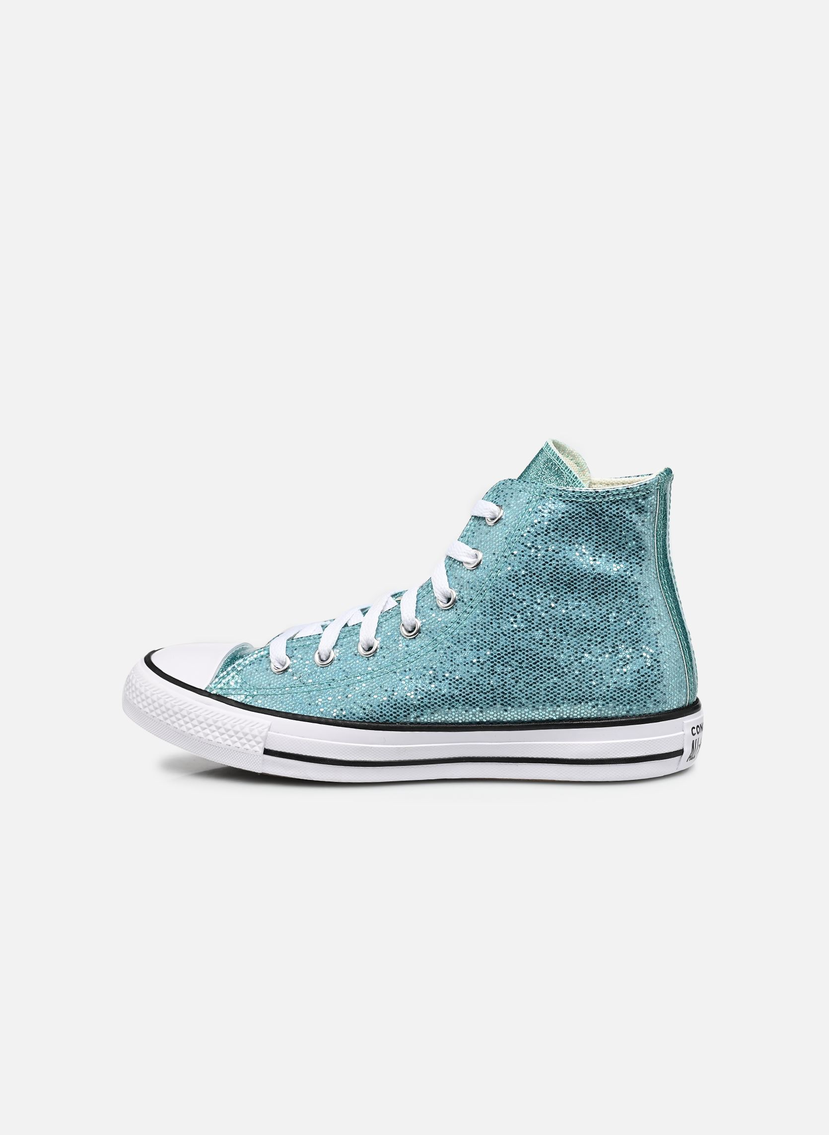 Baskets Chuck Taylor All Star Shimmer Hi J fille bleu Converse Baskets Chuck Taylor All Star Shimmer Hi J fille bleu Aqua Mirage/White/Black