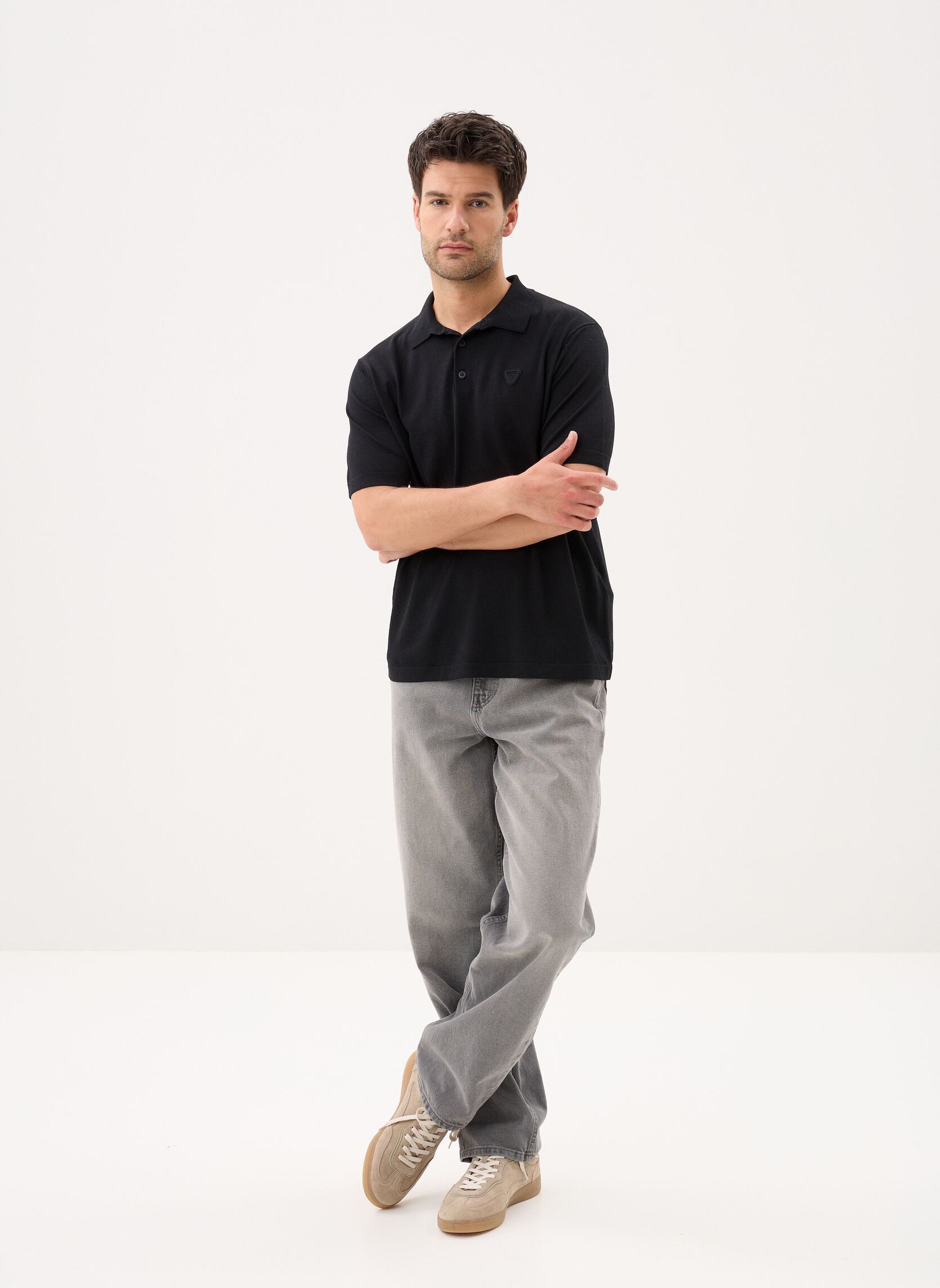 Polos manches courtes Jude Polo homme noir Gertrude Polos manches courtes Jude Polo homme noir Black