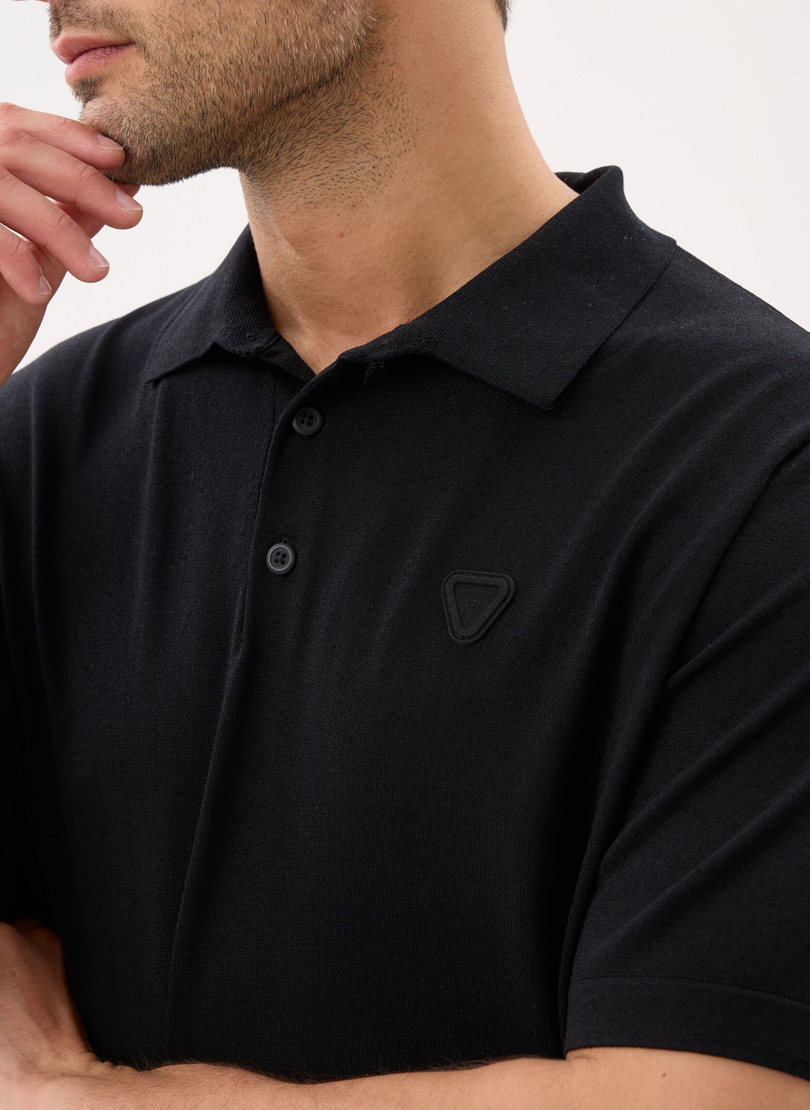 Polos manches courtes Jude Polo homme noir Gertrude Polos manches courtes Jude Polo homme noir Black
