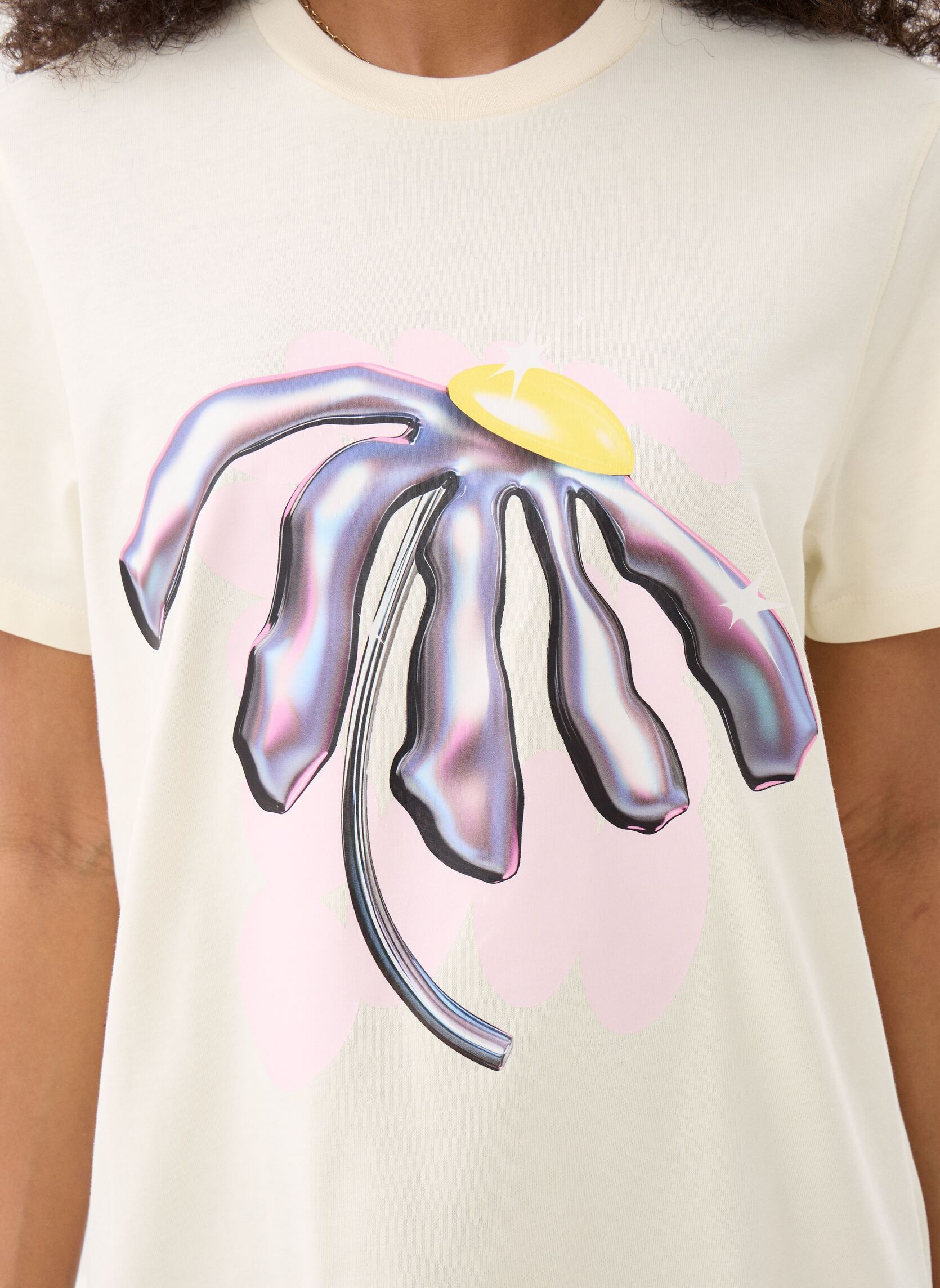 Tee-shirts Leolina Bloom Tee-Shirt femme blanc Gertrude Tee-shirts Leolina Bloom Tee-Shirt femme blanc Creme