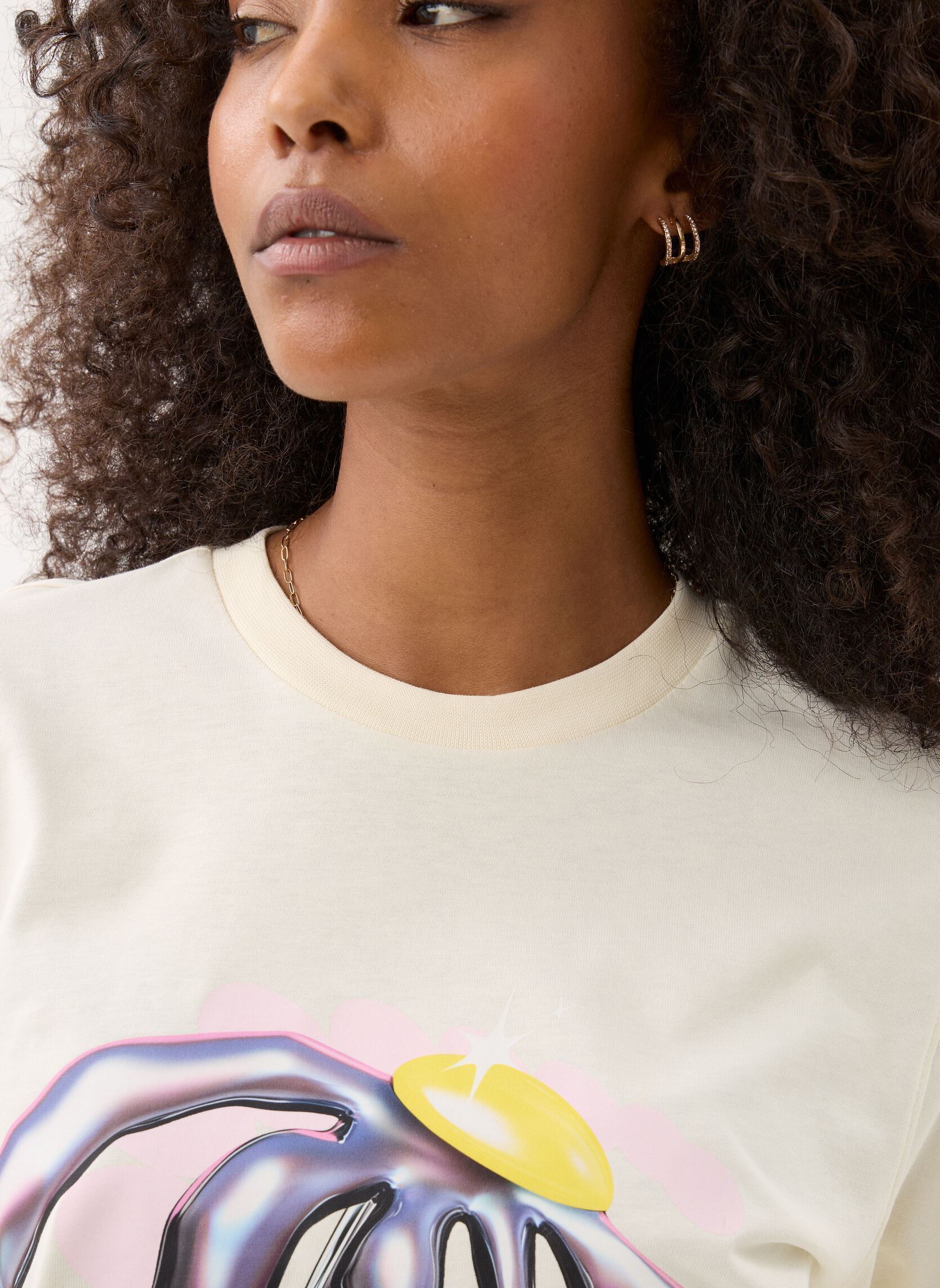 Tee-shirts Leolina Bloom Tee-Shirt femme blanc Gertrude Tee-shirts Leolina Bloom Tee-Shirt femme blanc Creme