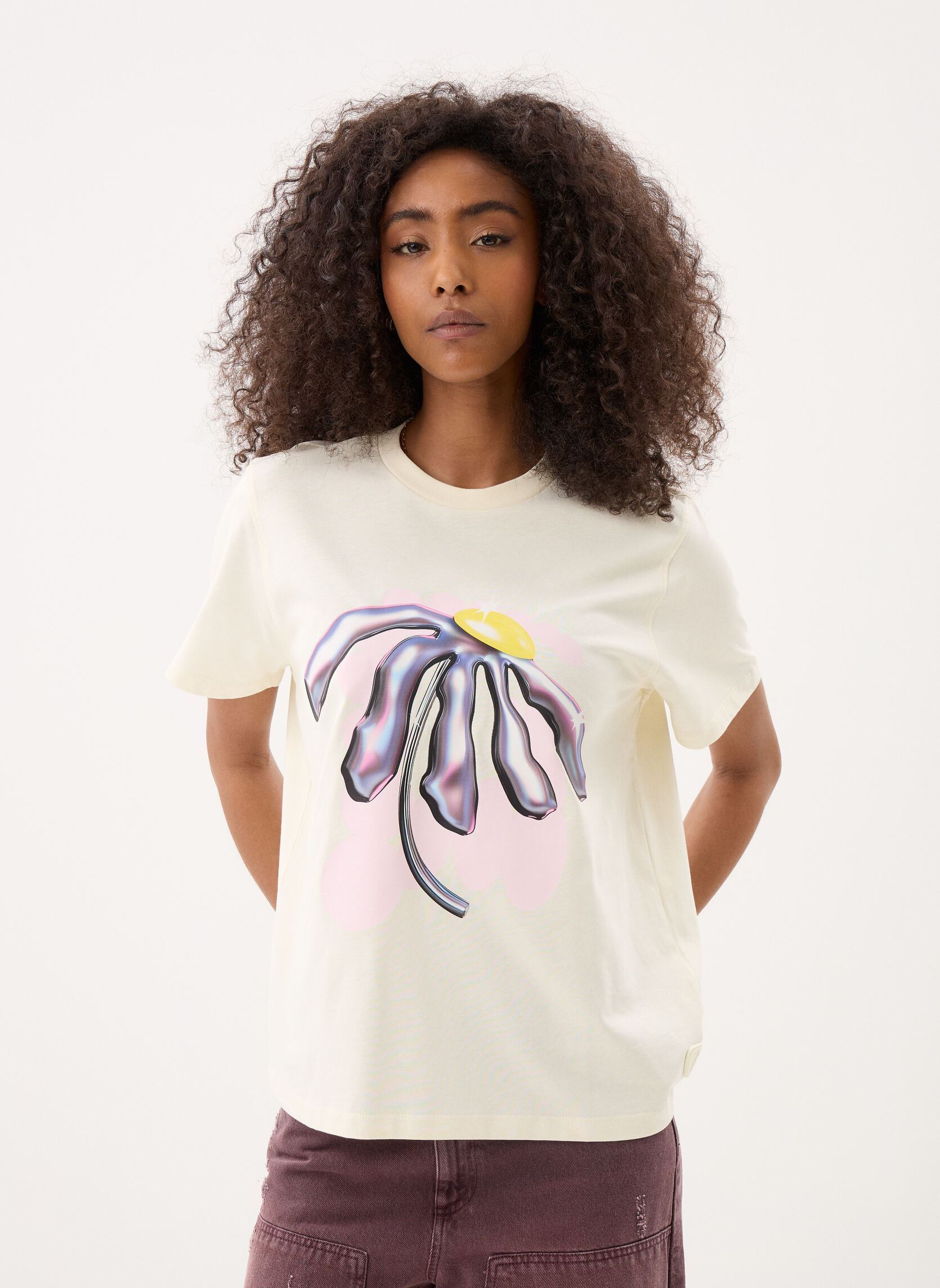 Tee-shirts Leolina Bloom Tee-Shirt femme blanc Gertrude Tee-shirts Leolina Bloom Tee-Shirt femme blanc Creme