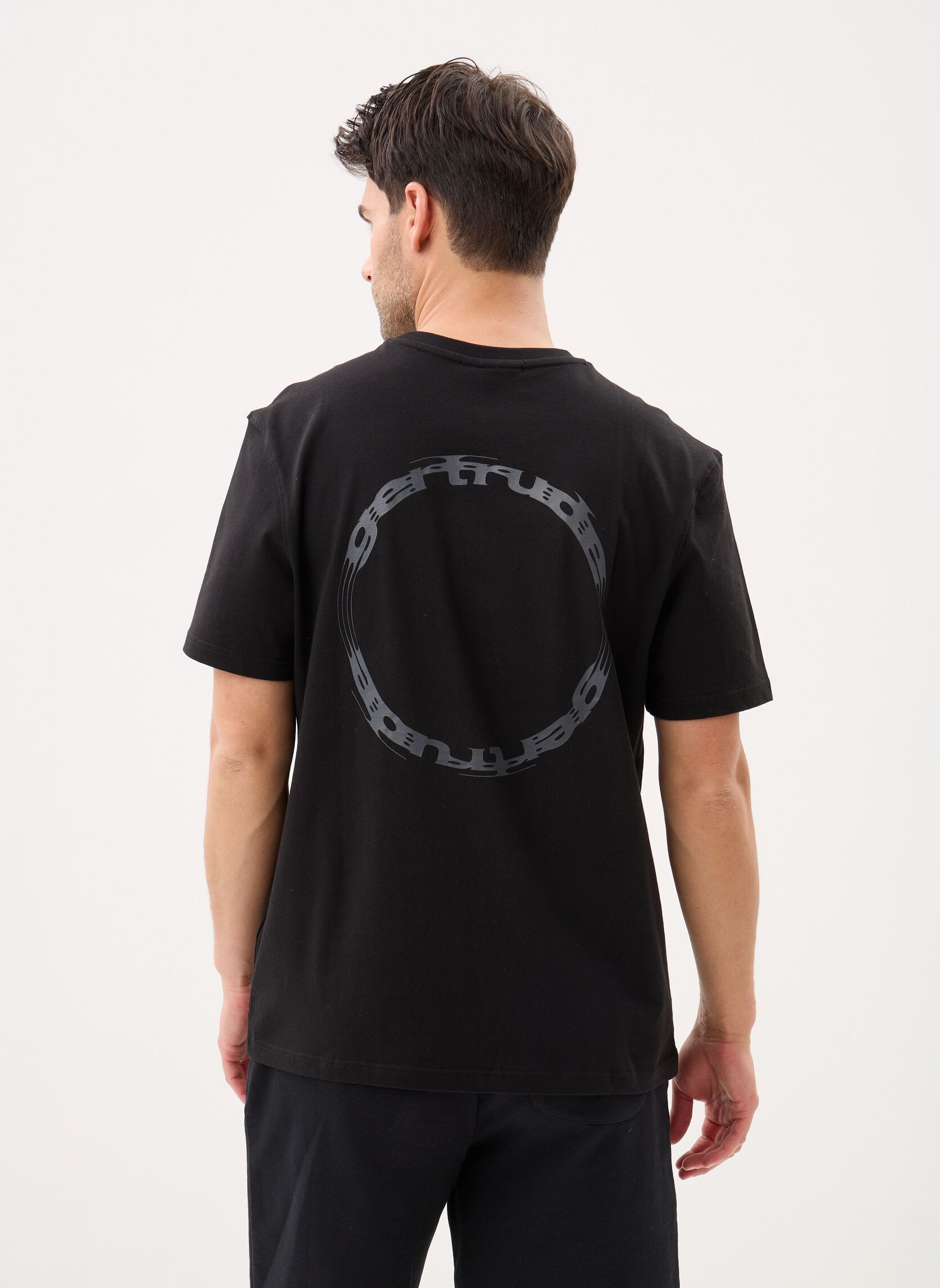 Kurzarm-T-Shirts Leonce Cypher Tee-Shirt herren schwarz Gertrude Kurzarm-T-Shirts Leonce Cypher Tee-Shirt herren schwarz Black