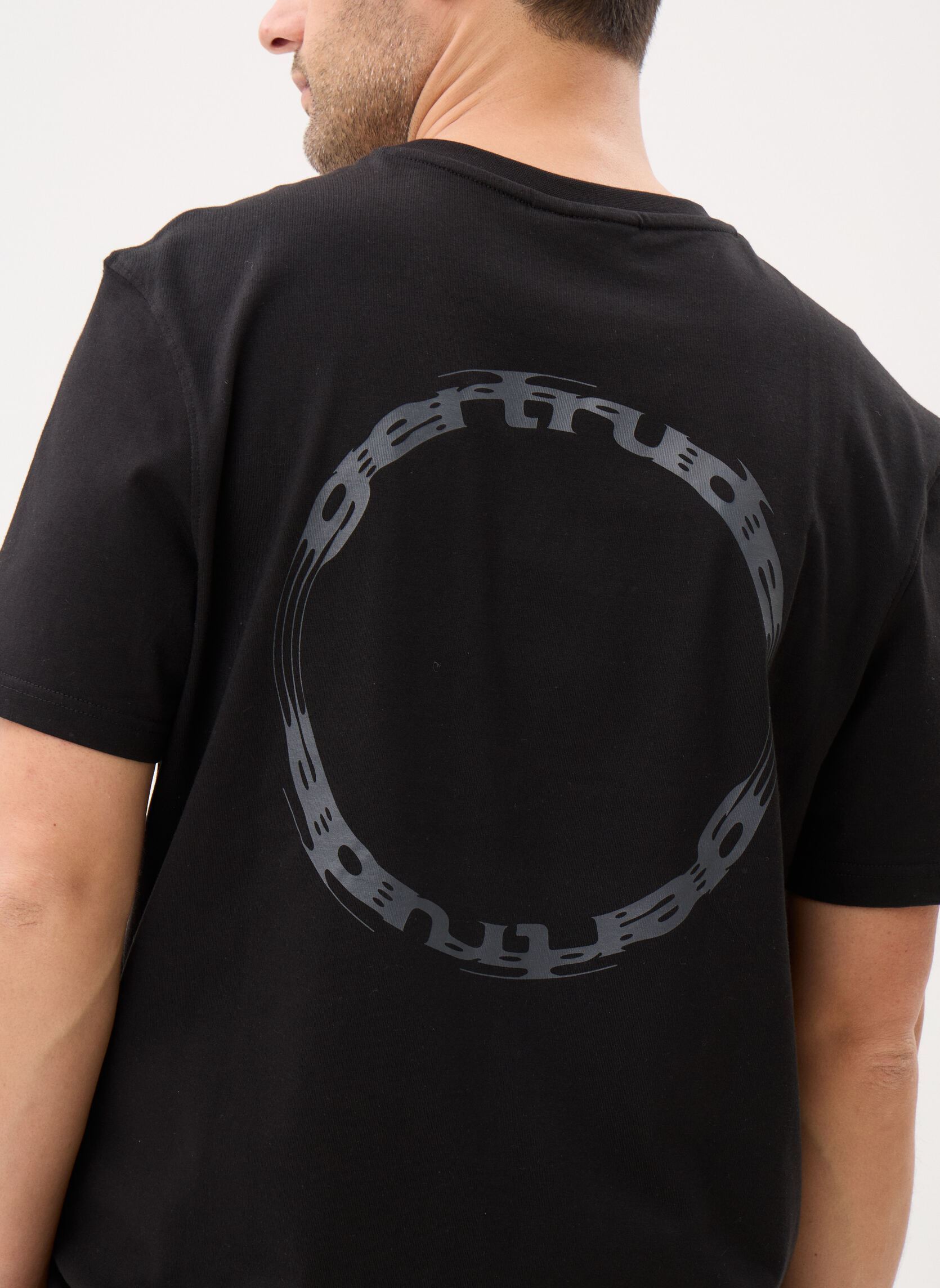 Kurzarm-T-Shirts Leonce Cypher Tee-Shirt herren schwarz Gertrude Kurzarm-T-Shirts Leonce Cypher Tee-Shirt herren schwarz Black