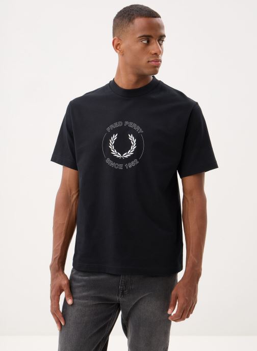 Fred Perry T-shirts Circle Graphic T-Shirt heren zwart