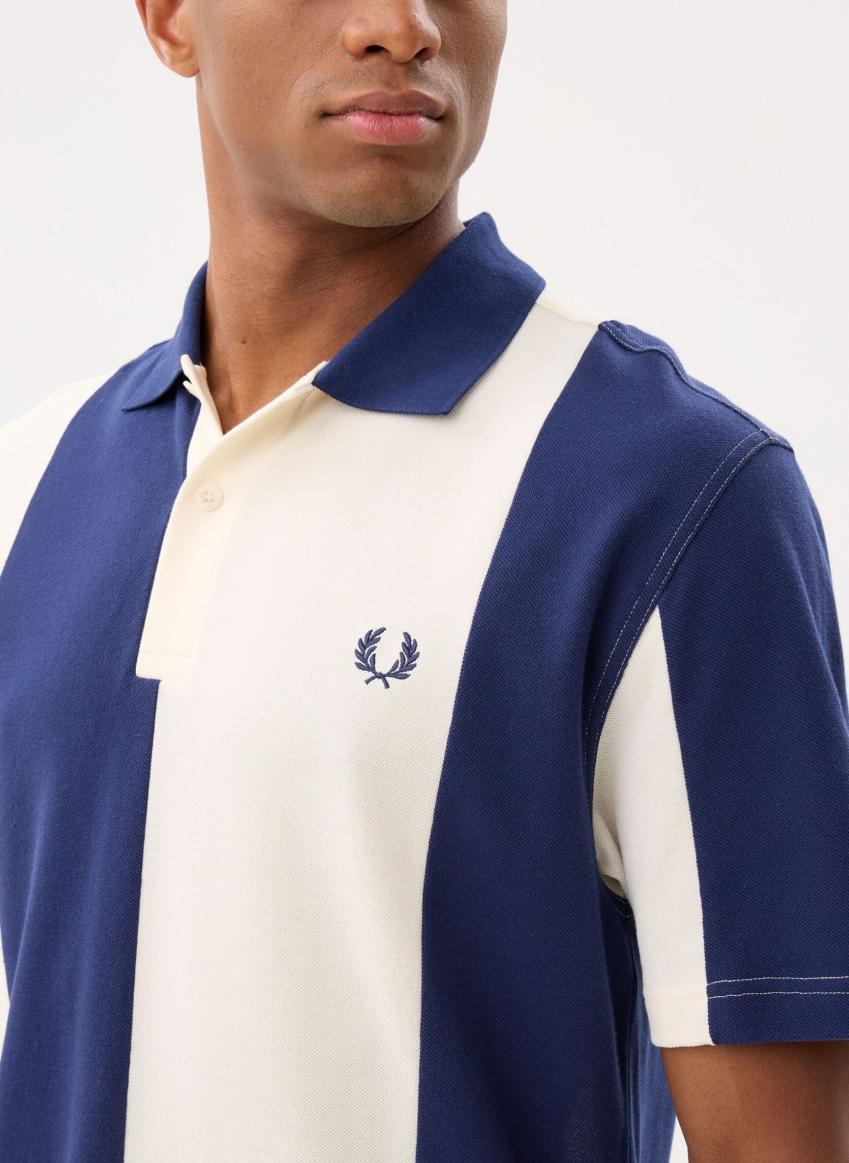 Polos Cut And Sew Panel Polo Shirt homme bleu Fred Perry Polos Cut And Sew Panel Polo Shirt homme bleu French Navy