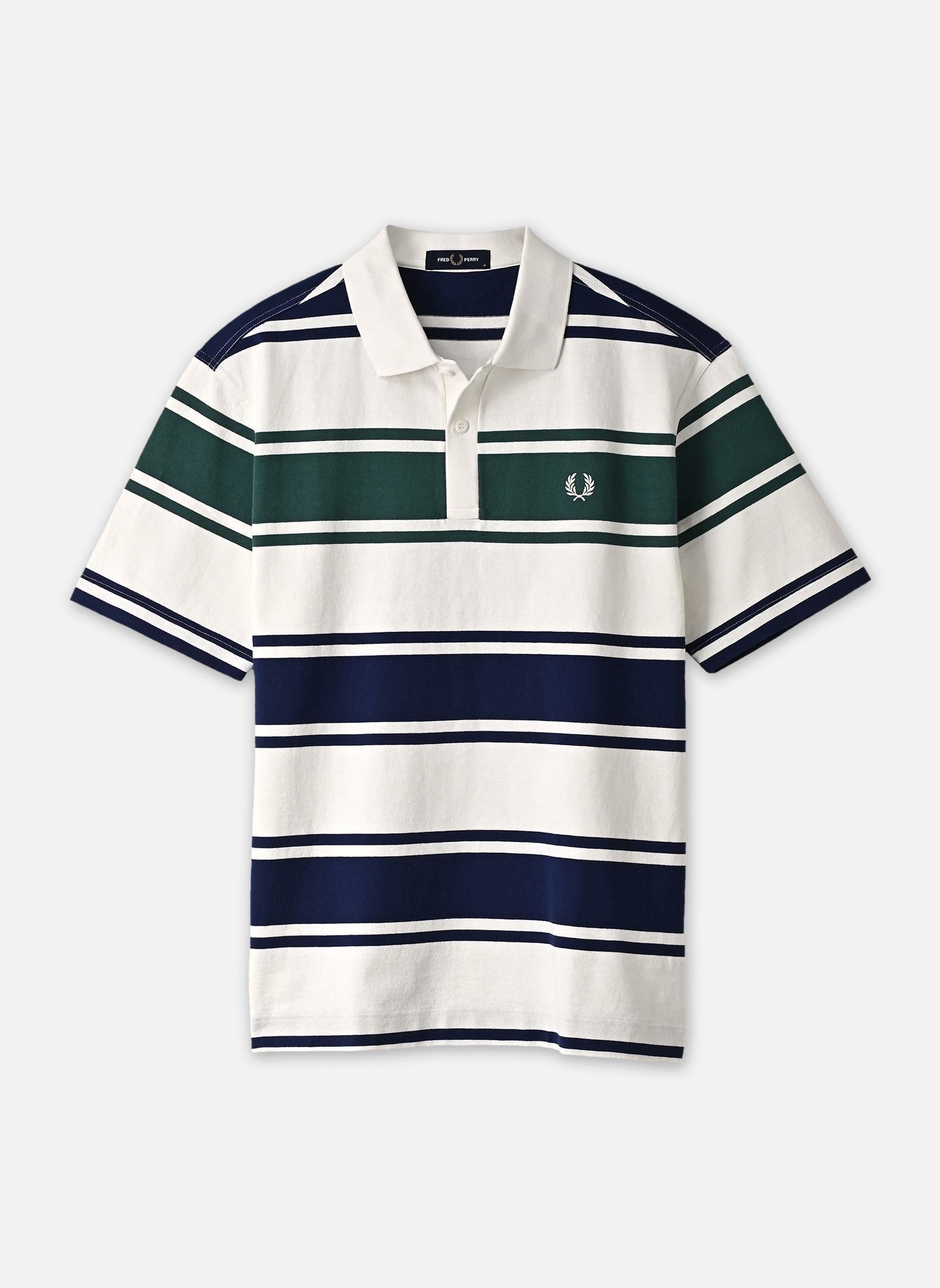 Polos Relaxed Striped Polo Shirt homme multicolore Fred Perry Polos Relaxed Striped Polo Shirt homme multicolore SNOW WHITE