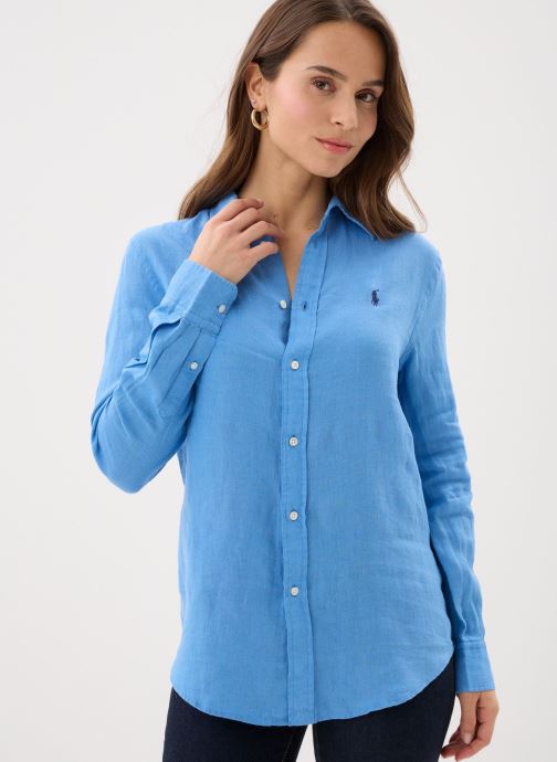 Polo Ralph Lauren Langarm-Hemden Chemise classique en lin damen blau