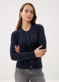 Gilets Cardigan torsadé en coton à col rond 211 femme bleu Polo Ralph Lauren Gilets Cardigan torsadé en coton à col rond 211 femme bleu HUNTER NAVY