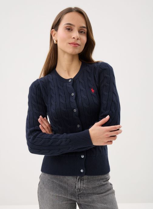 Polo Ralph Lauren Gilets Cardigan torsadé en coton à col rond 211 femme bleu