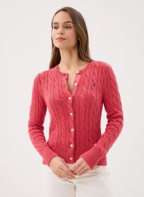 Gilets Cardigan torsadé en coton à col rond 211 femme bleu