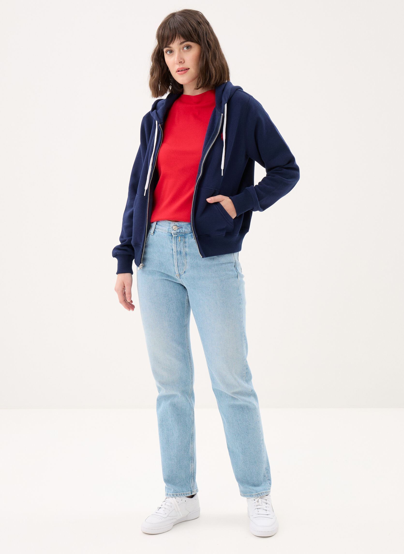 Sweatshirts mit Reißverschluss Sweat à capuche zippé en molleton damen blau Polo Ralph Lauren Sweatshirts mit Reißverschluss Sweat à capuche zippé en molleton damen blau CRUISE NAVY