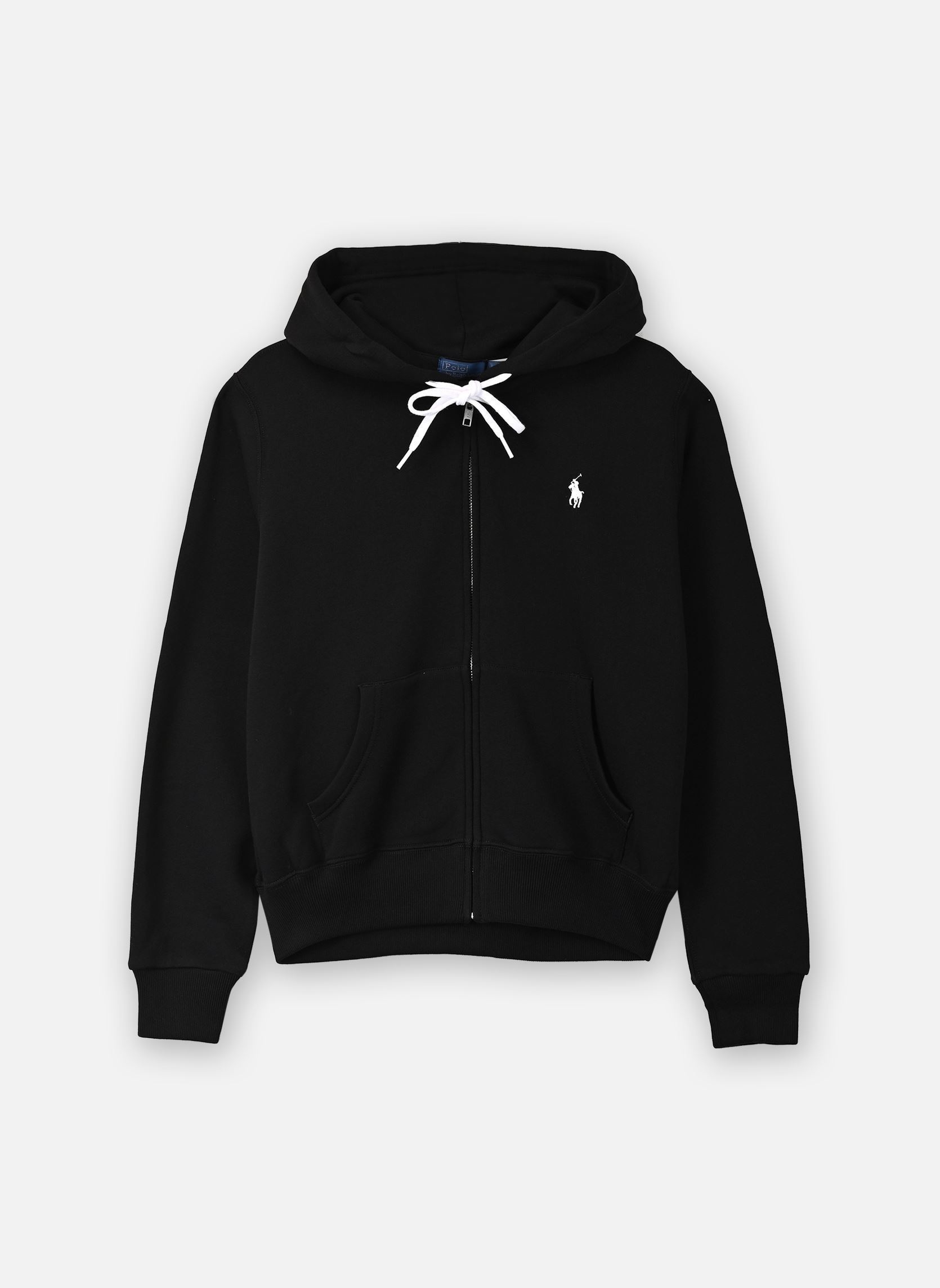 Sweats zippés Sweat à capuche zippé en molleton femme noir Polo Ralph Lauren Sweats zippés Sweat à capuche zippé en molleton femme noir POLO BLACK