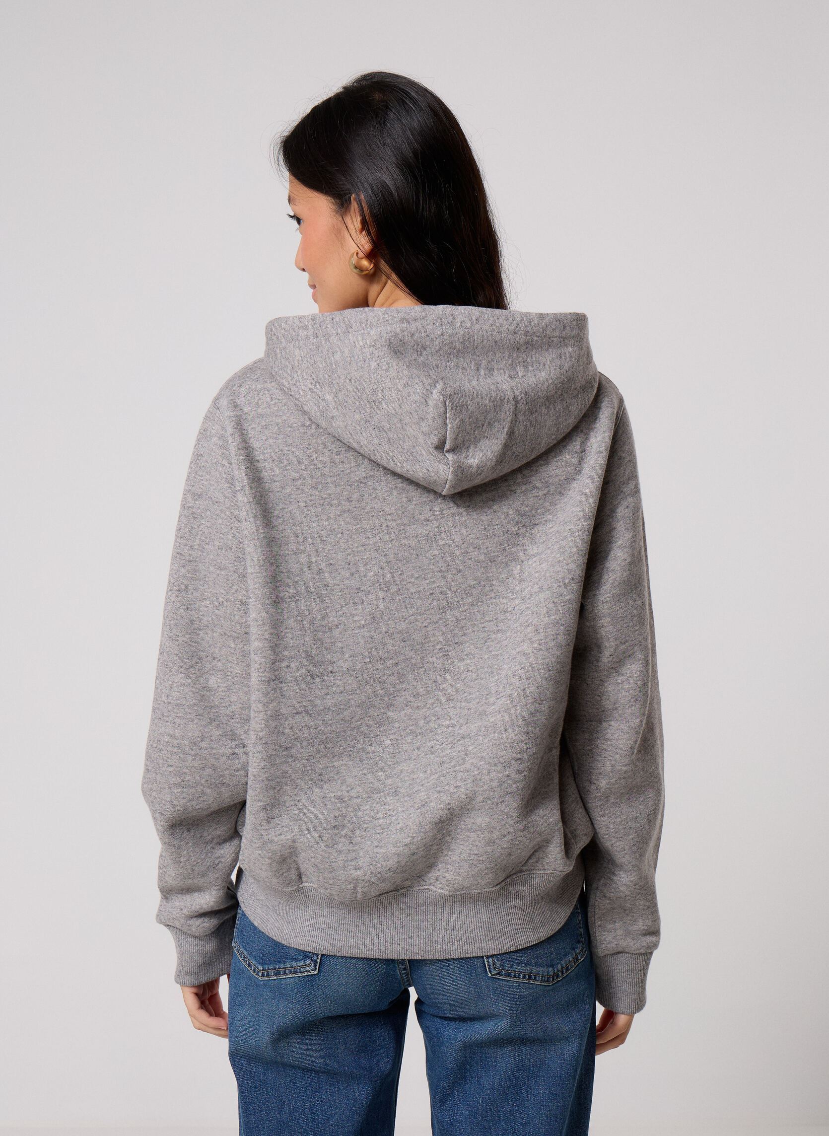 Sweats zippés Sweat à capuche zippé en molleton femme gris Polo Ralph Lauren Sweats zippés Sweat à capuche zippé en molleton femme gris DARK VINTAGE HEATHER