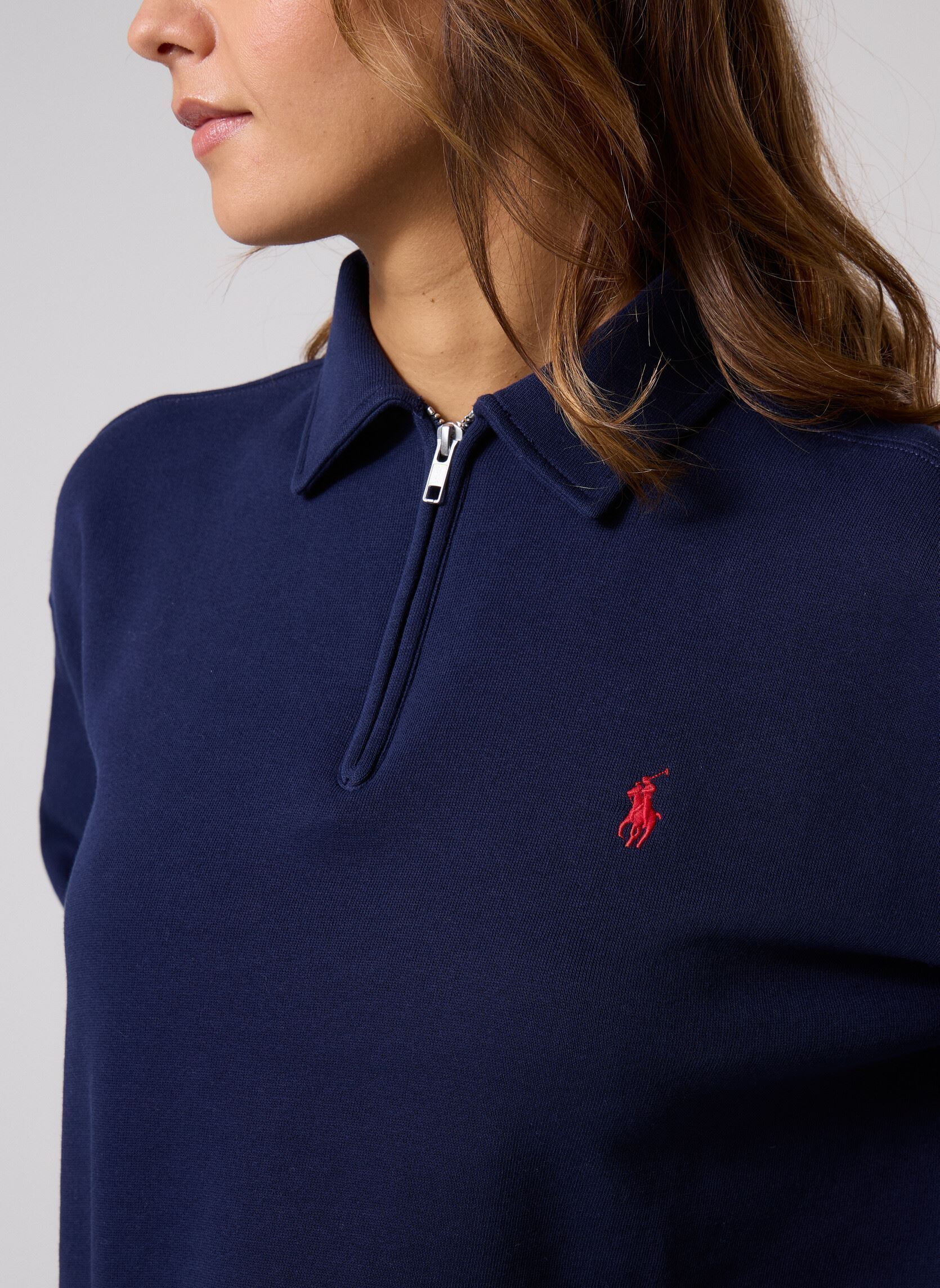 Sudaderas Pull demi-zippé en molleton léger mujer azul Polo Ralph Lauren Sudaderas Pull demi-zippé en molleton léger mujer azul CRUISE NAVY