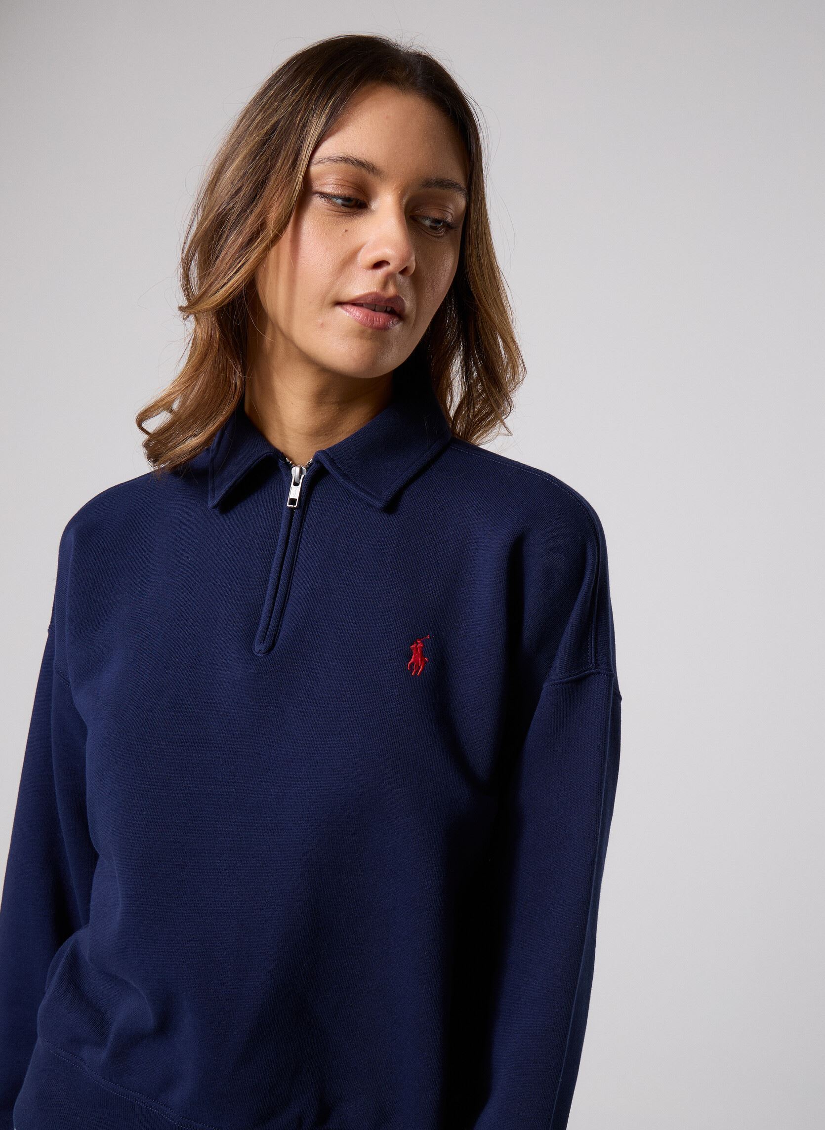 Vêtements Polo Ralph Lauren Pull demi zippé en molleton léger pour Femme - vue 1