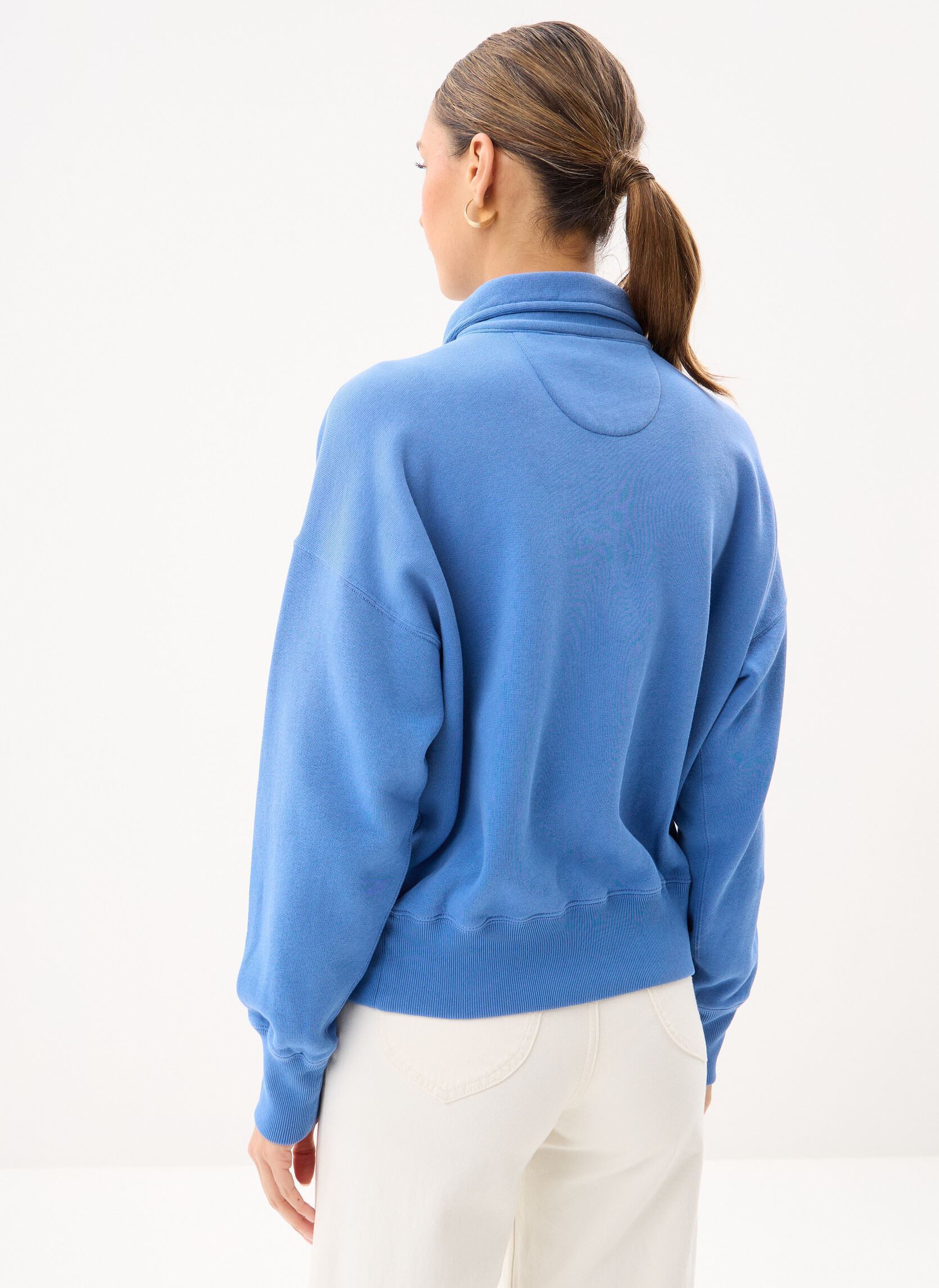 Sweatshirts Pull demi-zippé en molleton léger damen blau Polo Ralph Lauren Sweatshirts Pull demi-zippé en molleton léger damen blau NEW IRIS BLUE