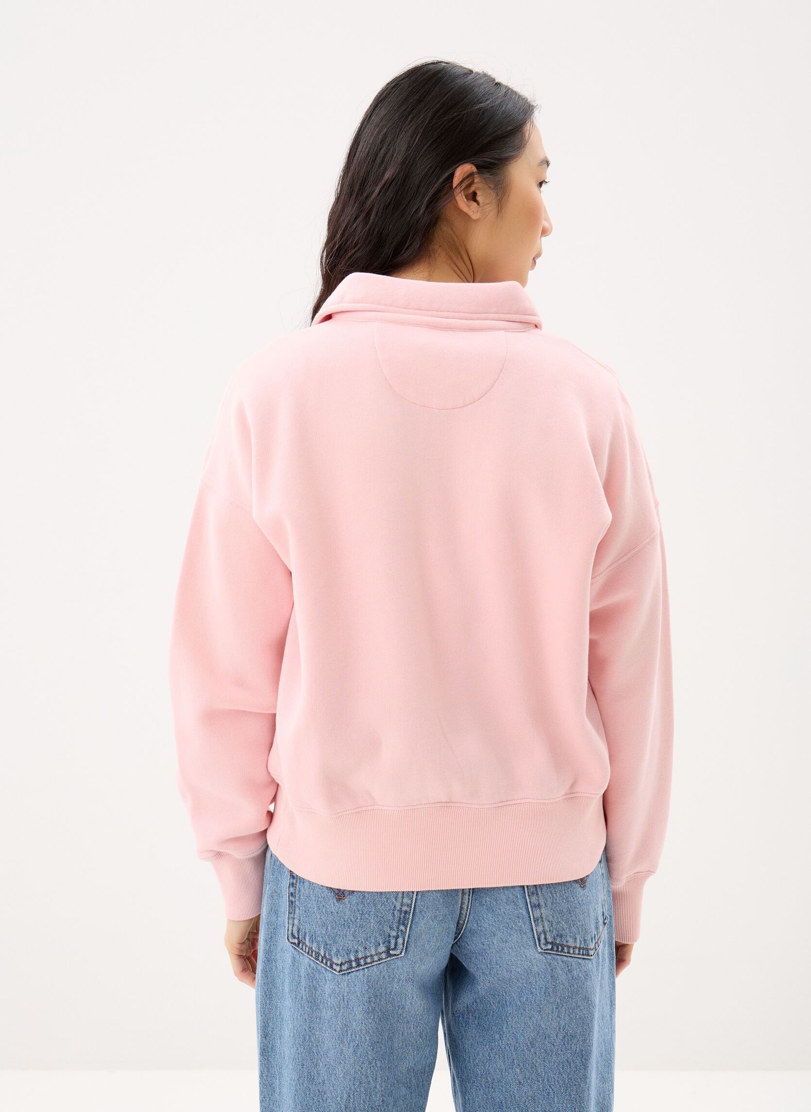 Sweatshirts Pull demi-zippé en molleton léger femme rose Polo Ralph Lauren Sweatshirts Pull demi-zippé en molleton léger femme rose PINK SAND