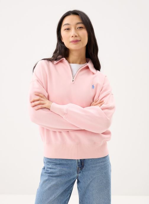 Polo Ralph Lauren Sweatshirts Pull demi-zippé en molleton léger femme rose