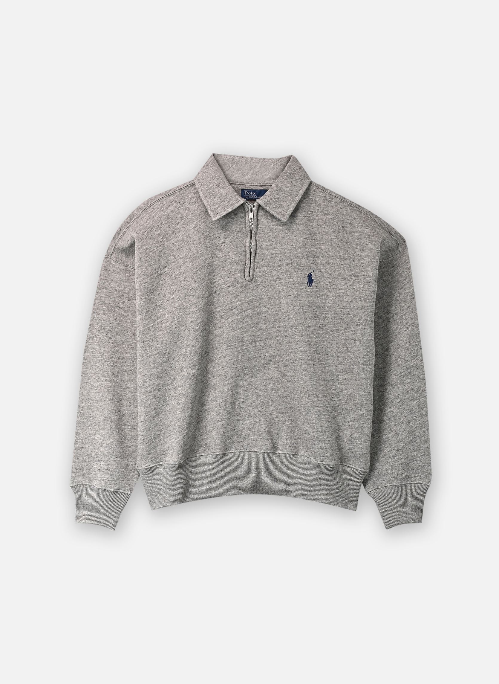 Sweatshirts Pull demi-zippé en molleton léger femme gris Polo Ralph Lauren Sweatshirts Pull demi-zippé en molleton léger femme gris DARK VINTAGE HEATHER