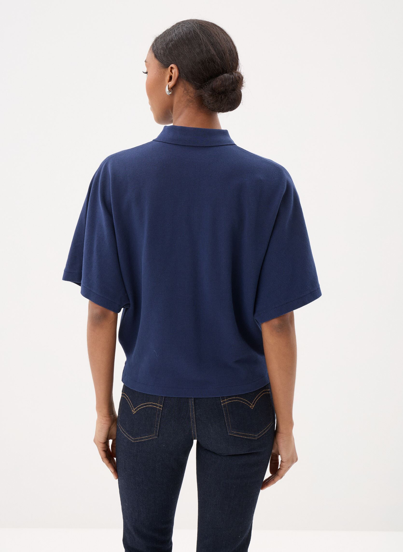 Polos manches courtes Polo en piqué à manches dolman femme bleu Polo Ralph Lauren Polos manches courtes Polo en piqué à manches dolman femme bleu Newport navy