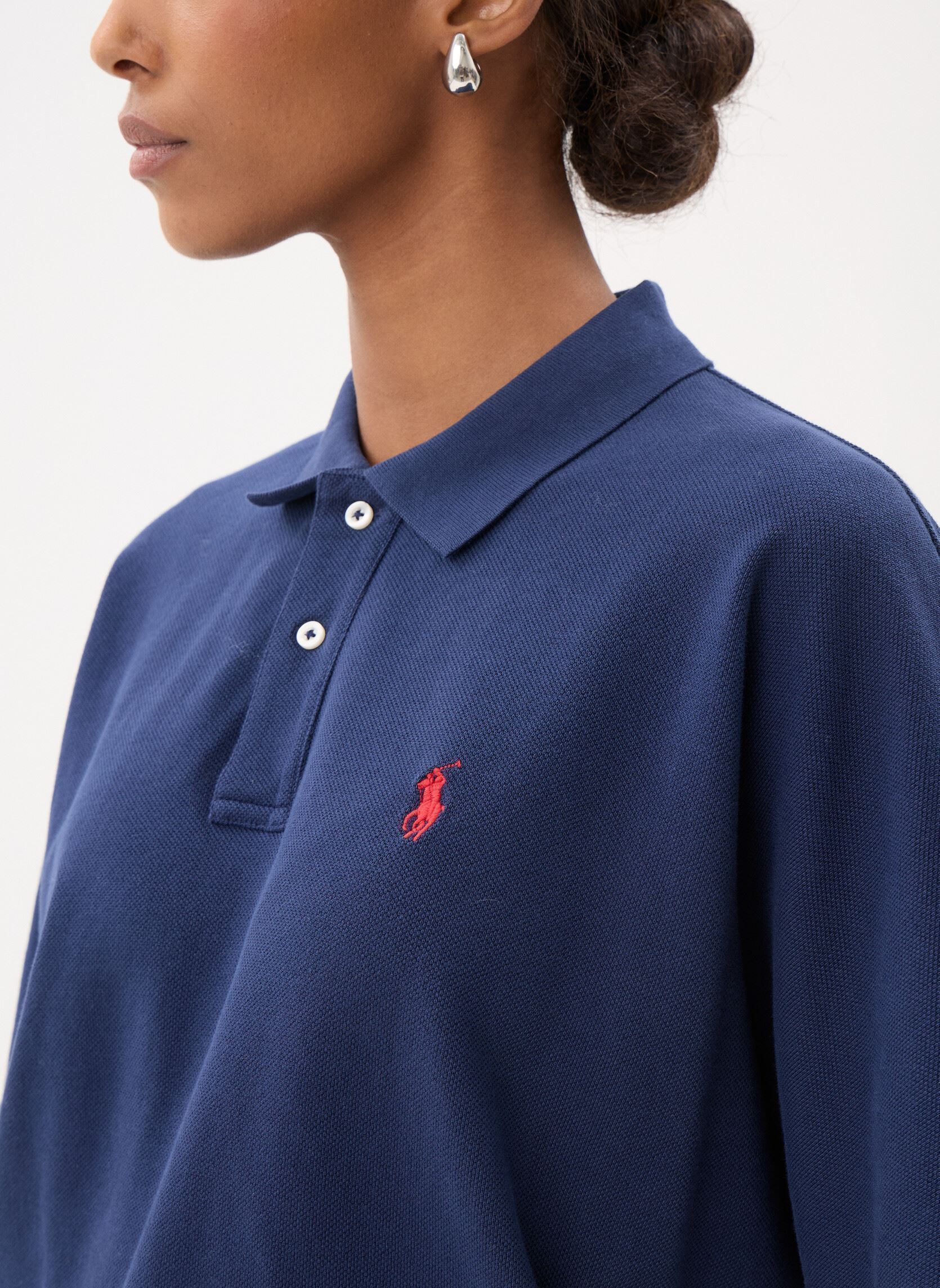 Polos manches courtes Polo en piqué à manches dolman femme bleu Polo Ralph Lauren Polos manches courtes Polo en piqué à manches dolman femme bleu Newport navy