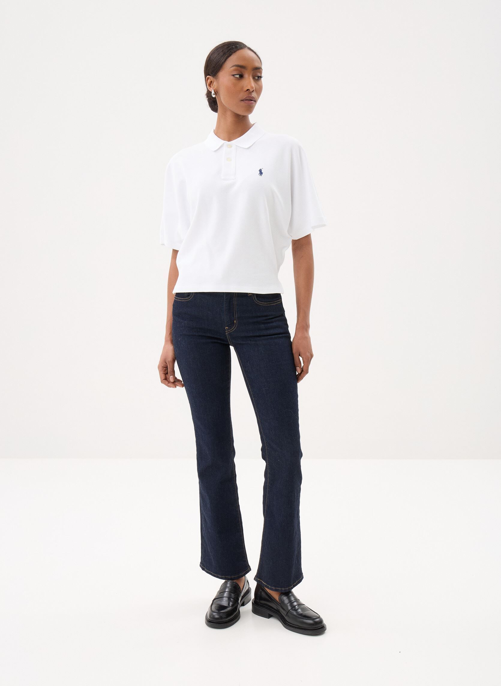 Korte mouwen polo's Polo en piqué à manches dolman dames wit Polo Ralph Lauren Korte mouwen polo's Polo en piqué à manches dolman dames wit White
