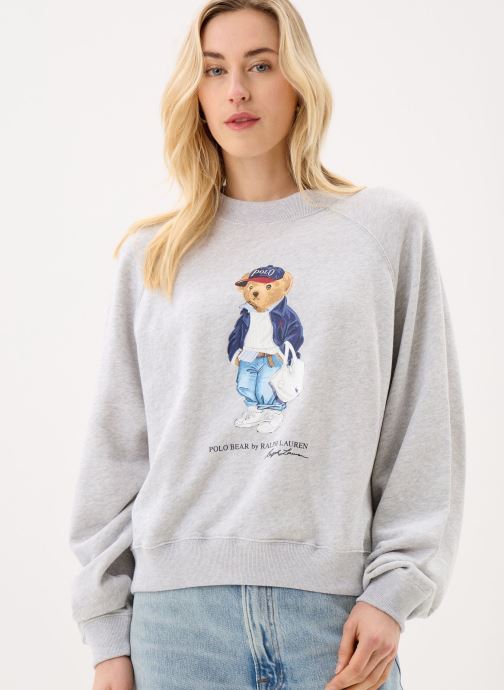 Polo Ralph Lauren Sweater Sweat à col rond polo Bear en molleton dames grijs