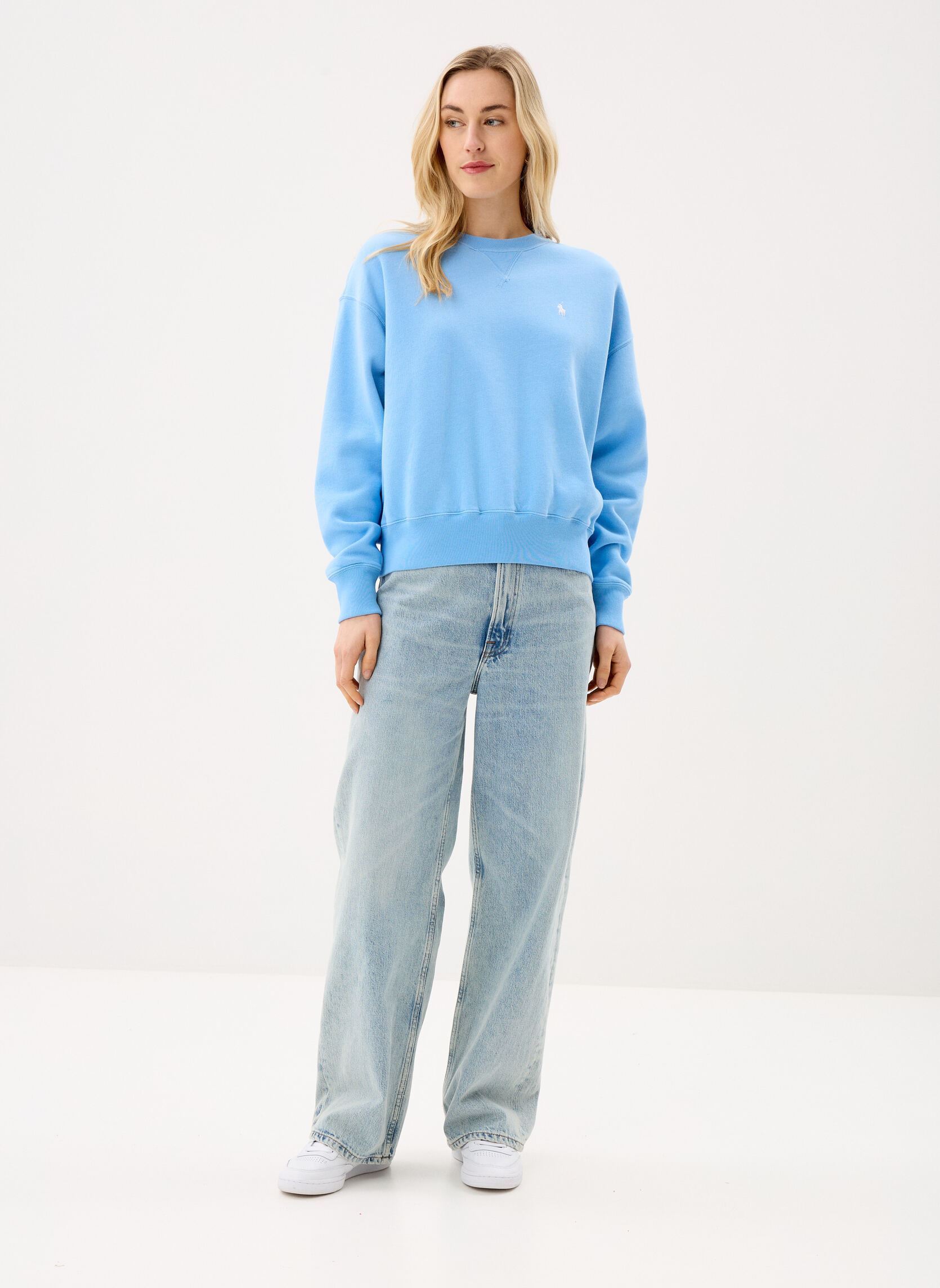 Sweatshirts Sweat à col rond en molleton damen blau Polo Ralph Lauren Sweatshirts Sweat à col rond en molleton damen blau CHATHAM BLUE