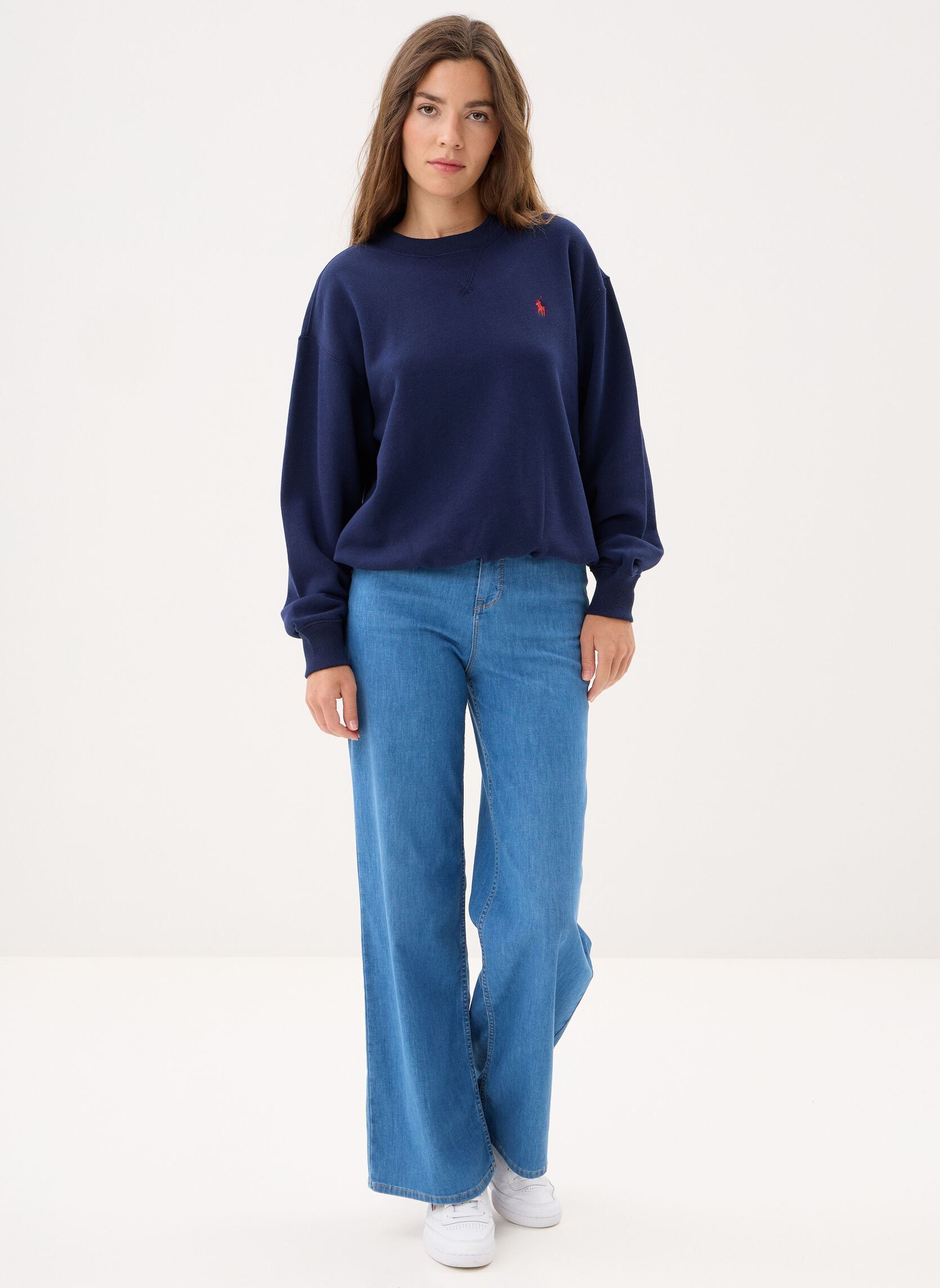 Sweatshirts Sweat à col rond en molleton femme bleu Polo Ralph Lauren Sweatshirts Sweat à col rond en molleton femme bleu CRUISE NAVY