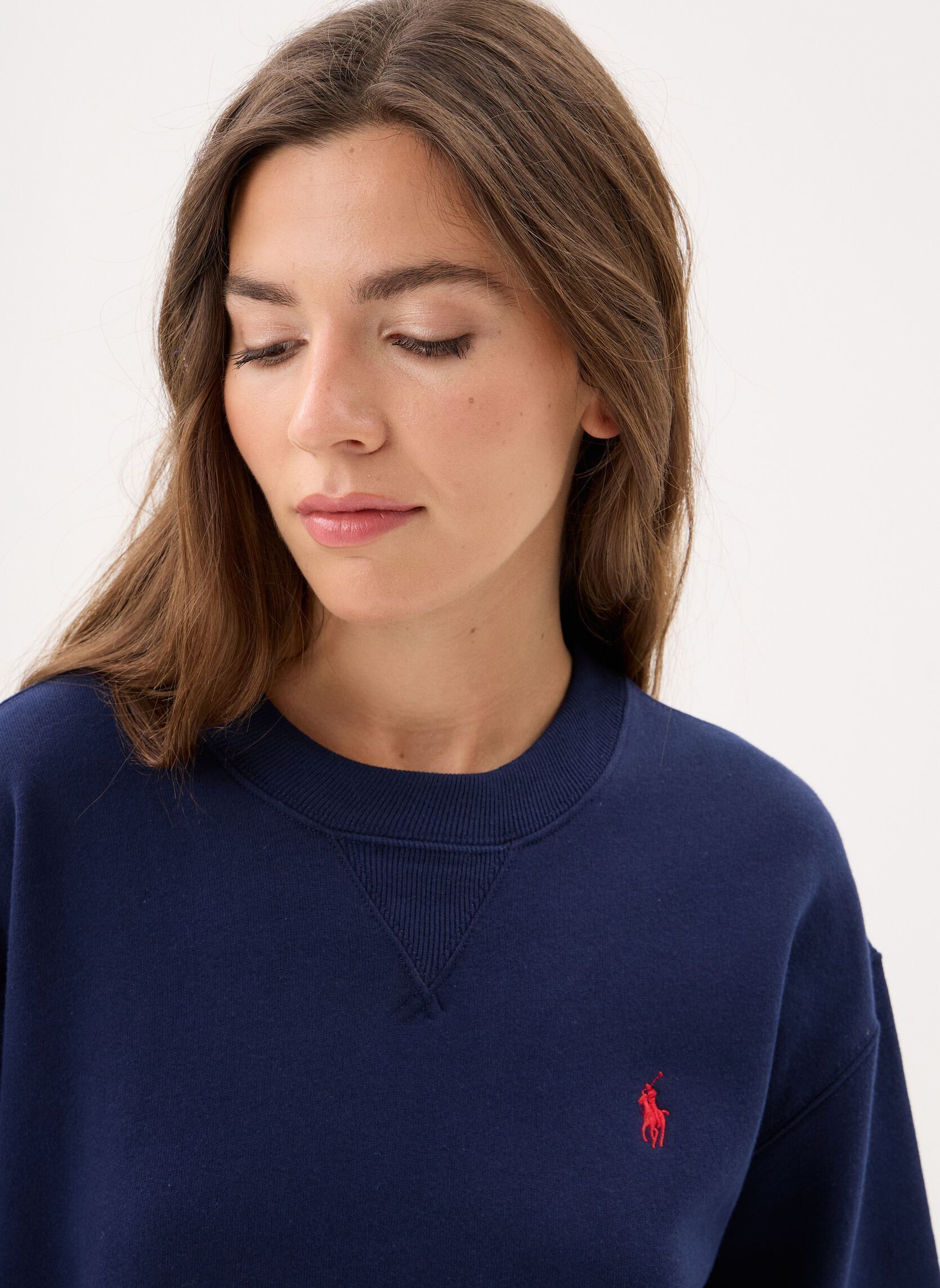 Sweatshirts Sweat à col rond en molleton femme bleu Polo Ralph Lauren Sweatshirts Sweat à col rond en molleton femme bleu CRUISE NAVY