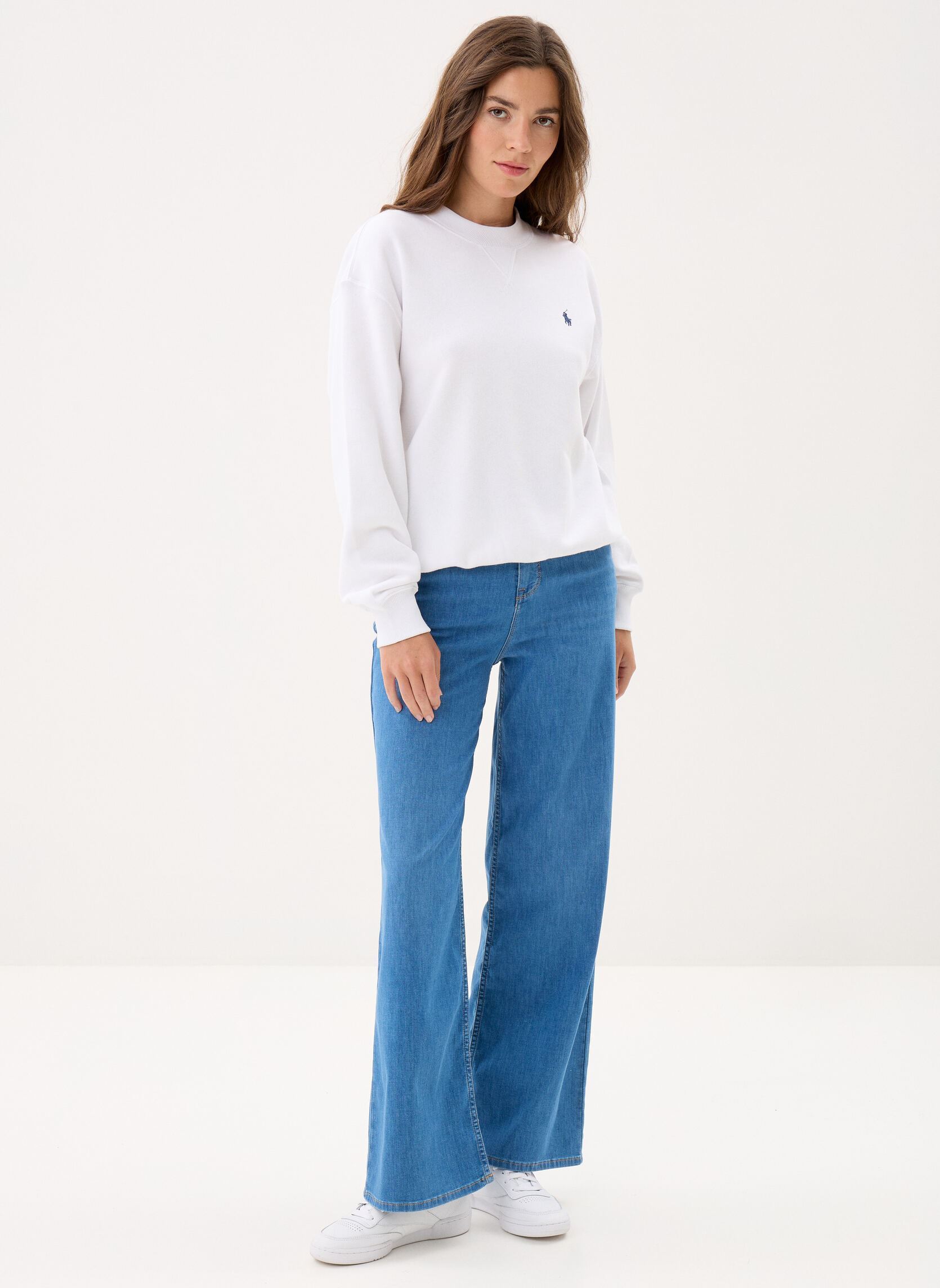 Sweater Sweat à col rond en molleton dames wit Polo Ralph Lauren Sweater Sweat à col rond en molleton dames wit WHITE