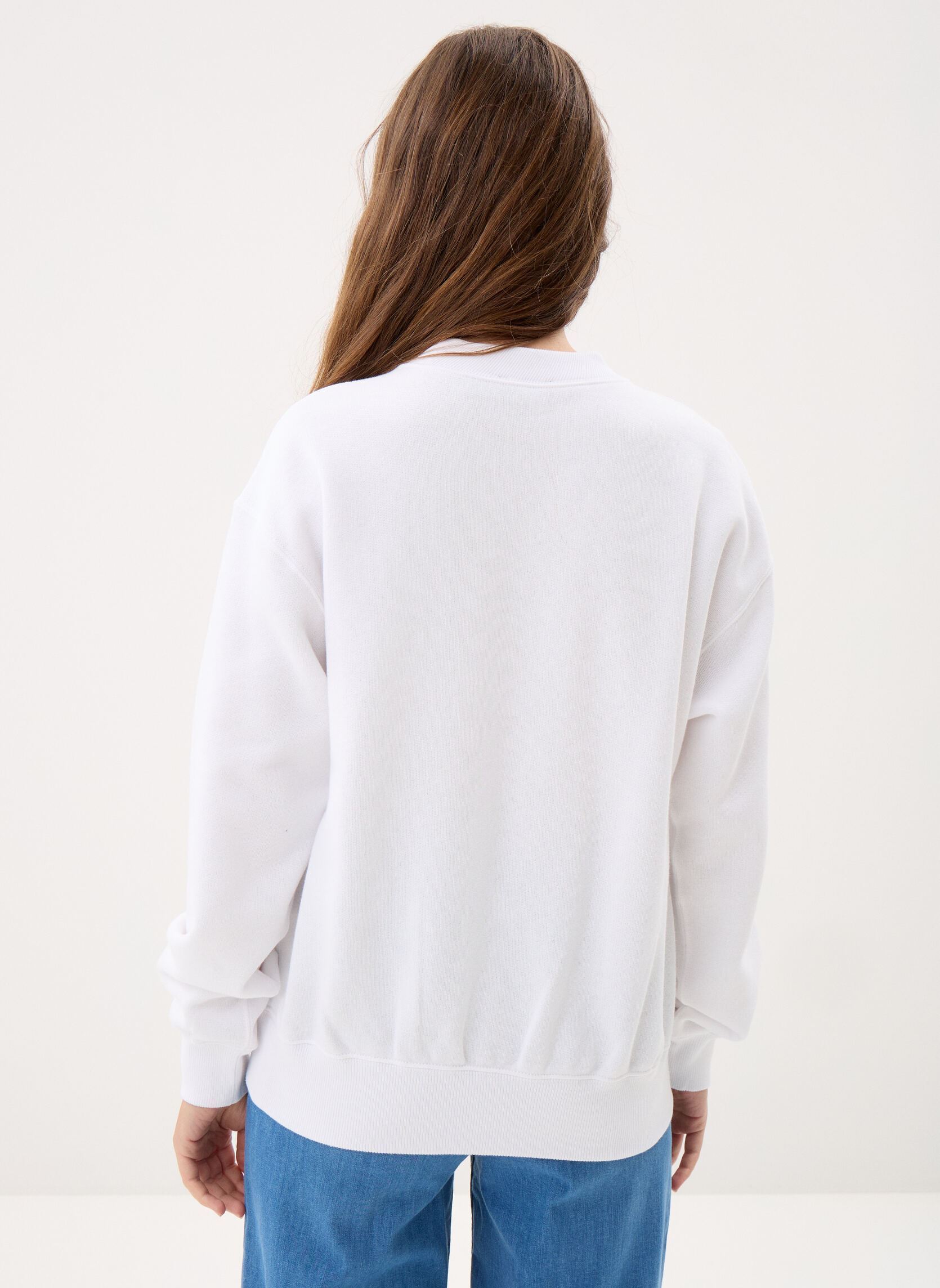 Sweater Sweat à col rond en molleton dames wit Polo Ralph Lauren Sweater Sweat à col rond en molleton dames wit WHITE