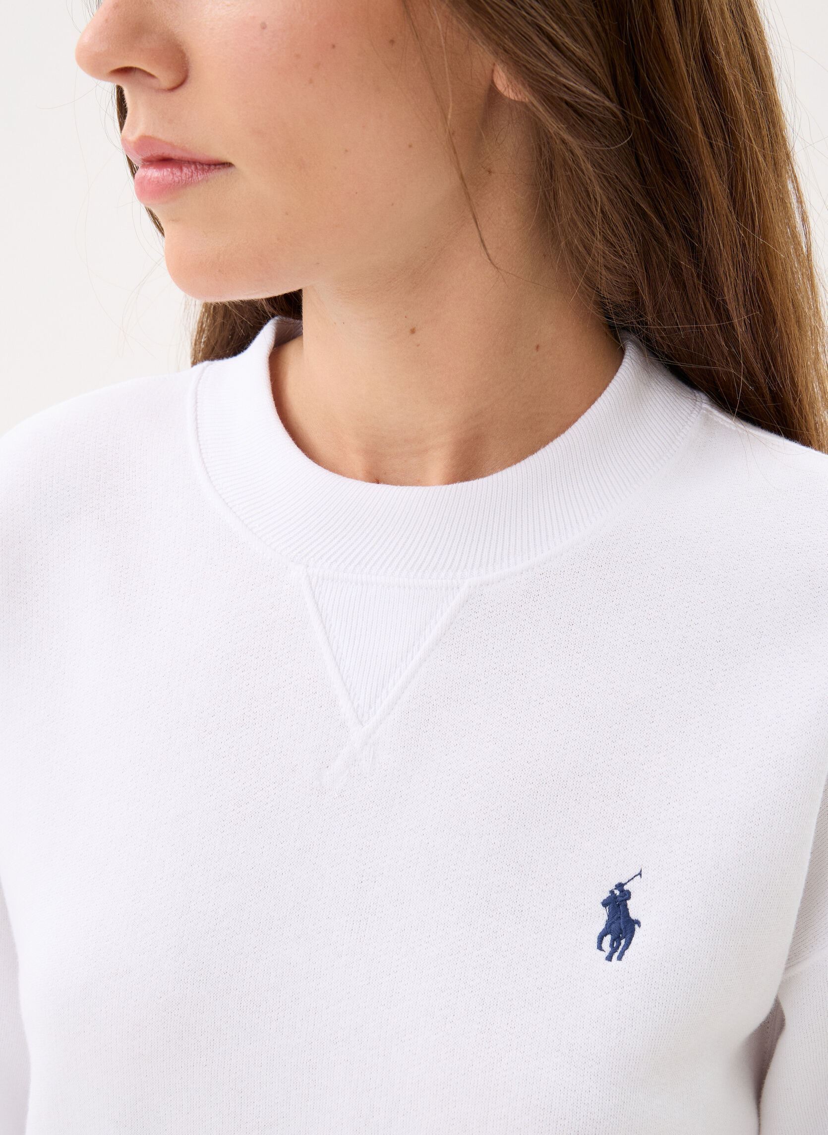 Sweater Sweat à col rond en molleton dames wit Polo Ralph Lauren Sweater Sweat à col rond en molleton dames wit WHITE