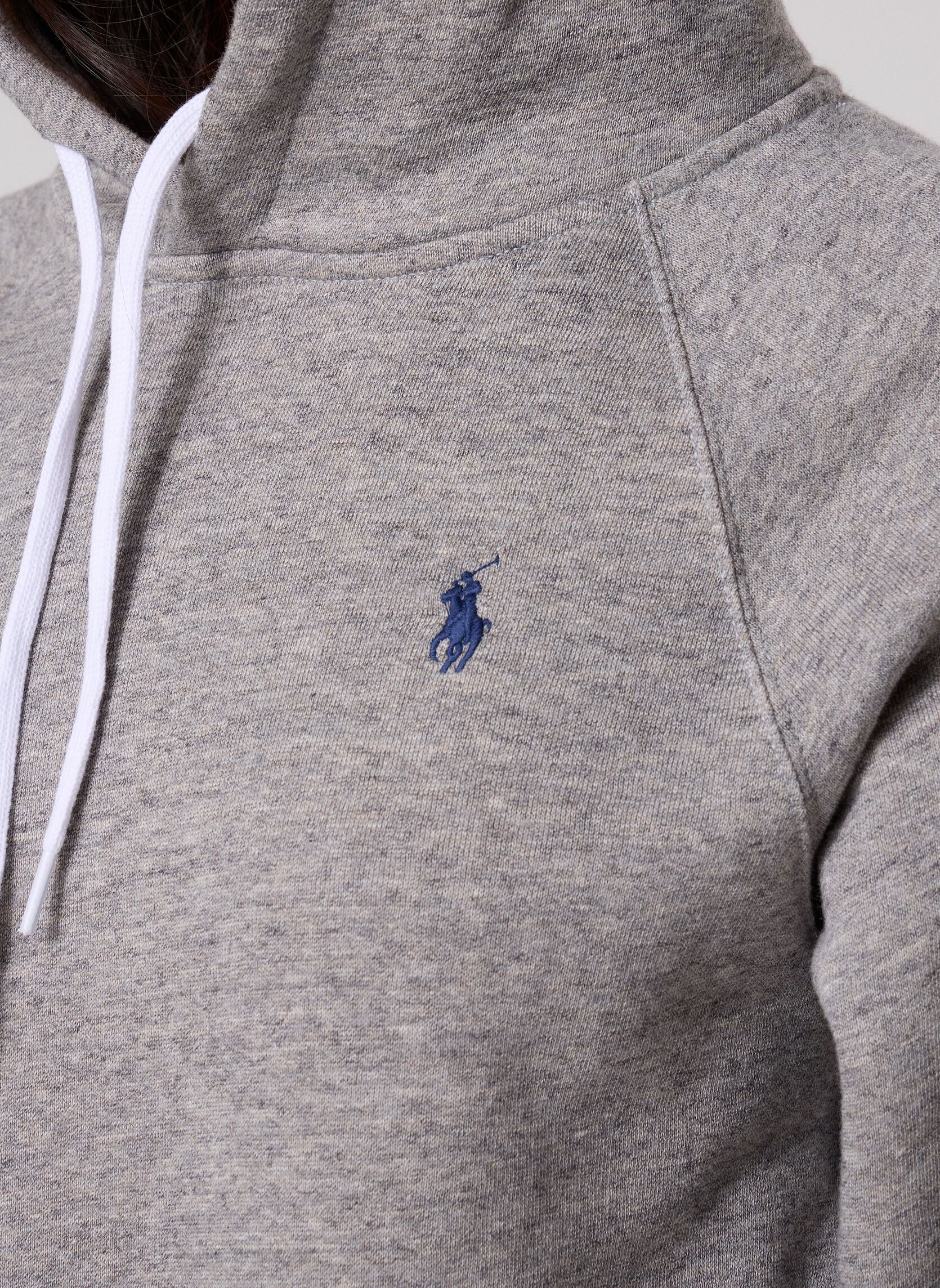 Sweats zippés Sweat à capuche en molleton femme gris Polo Ralph Lauren Sweats zippés Sweat à capuche en molleton femme gris DARK VINTAGE HEATHER