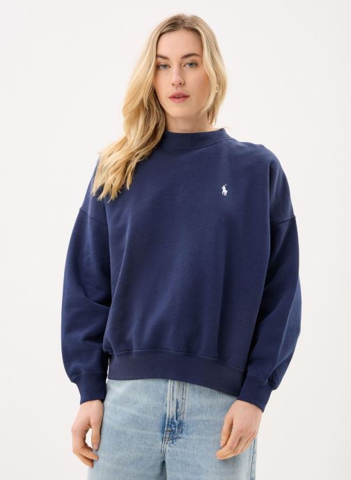 Polo Ralph Lauren Sweatshirts Sweat à col rond en molleton oversize femme bleu