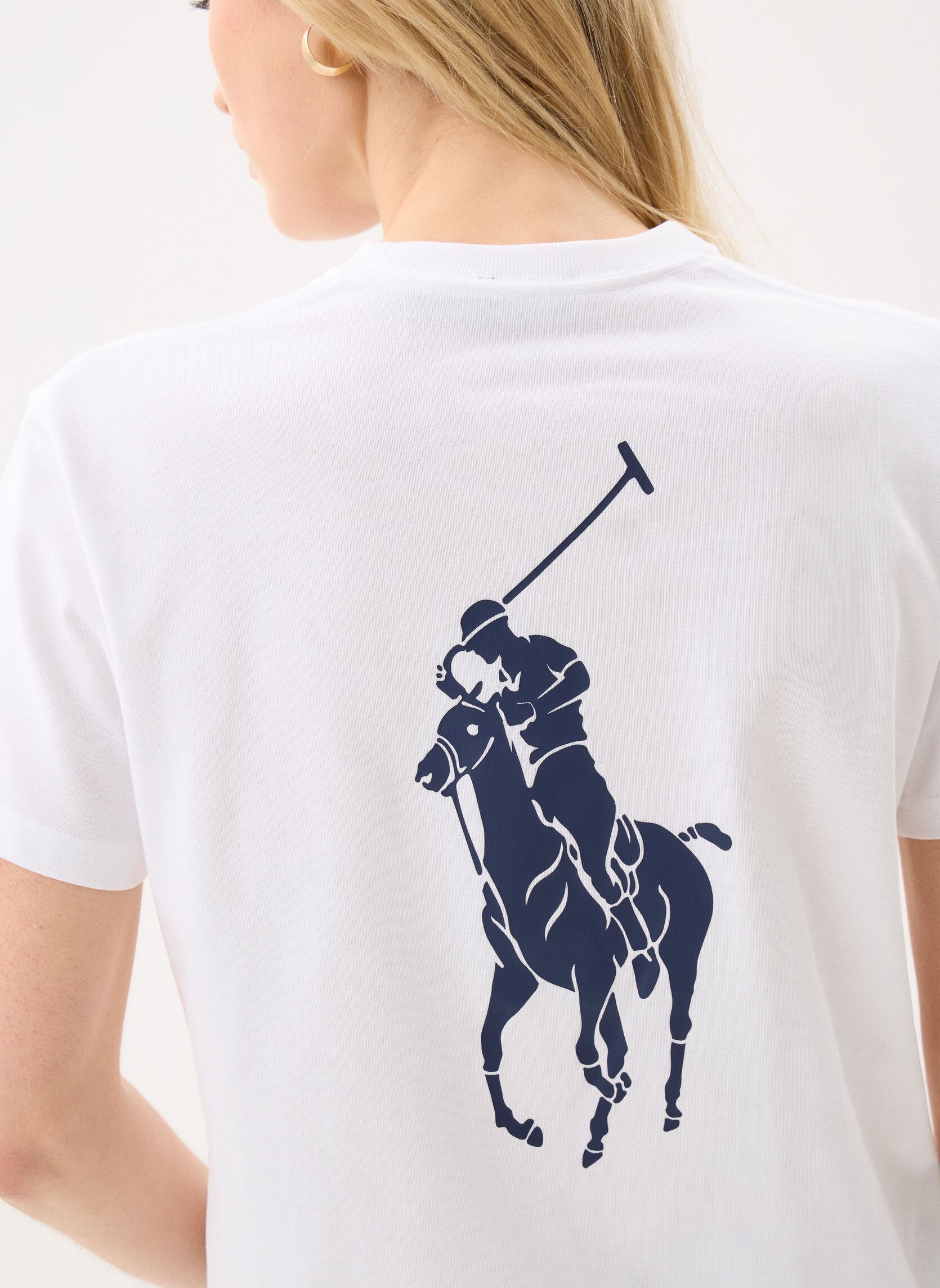 Tee-shirts manches courtes T-shirt logo à col rond en jersey femme blanc Polo Ralph Lauren Tee-shirts manches courtes T-shirt logo à col rond en jersey femme blanc White