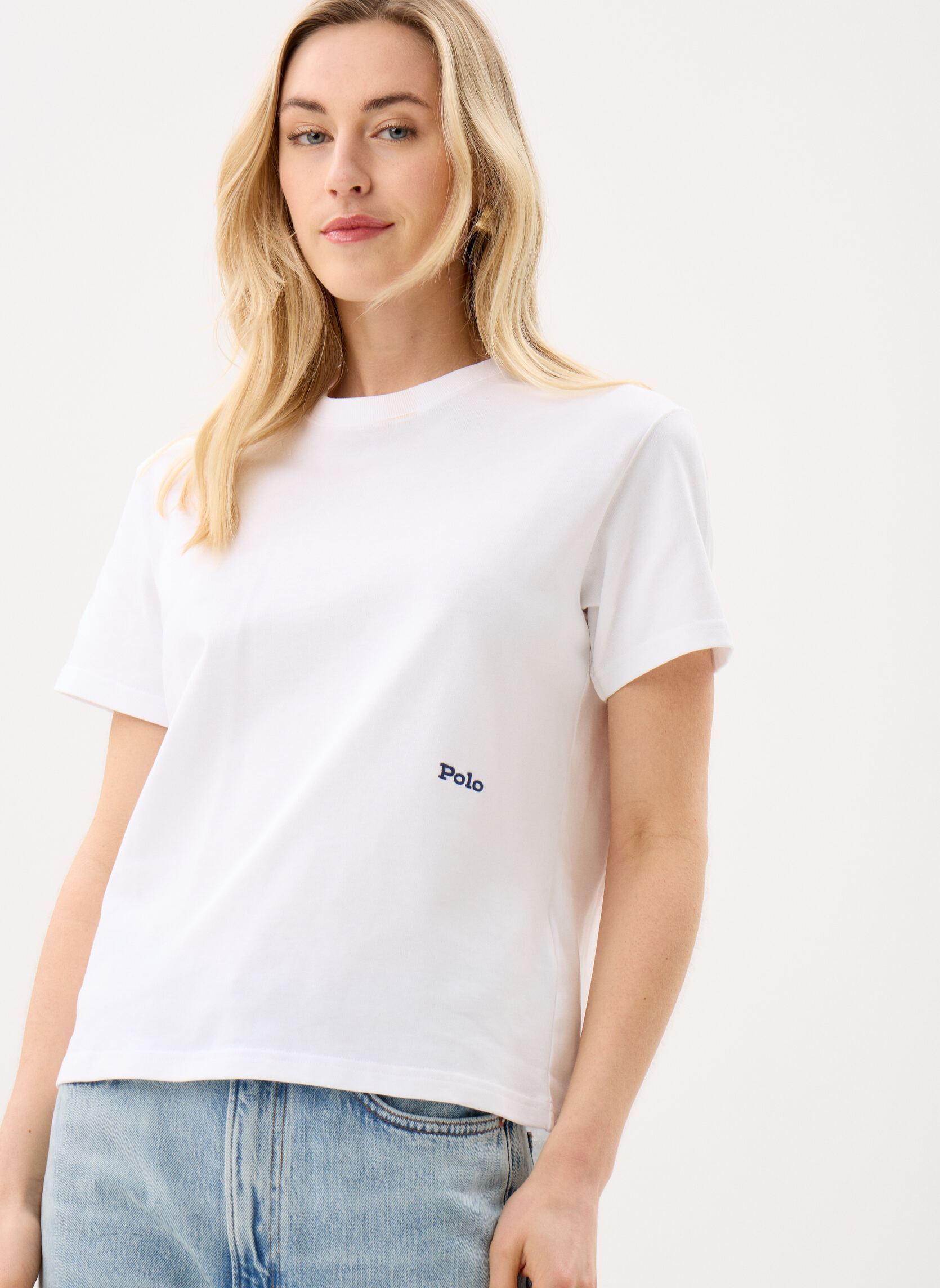 Vêtements Polo Ralph Lauren T shirt logo à col rond en jersey pour Femme - vue 1