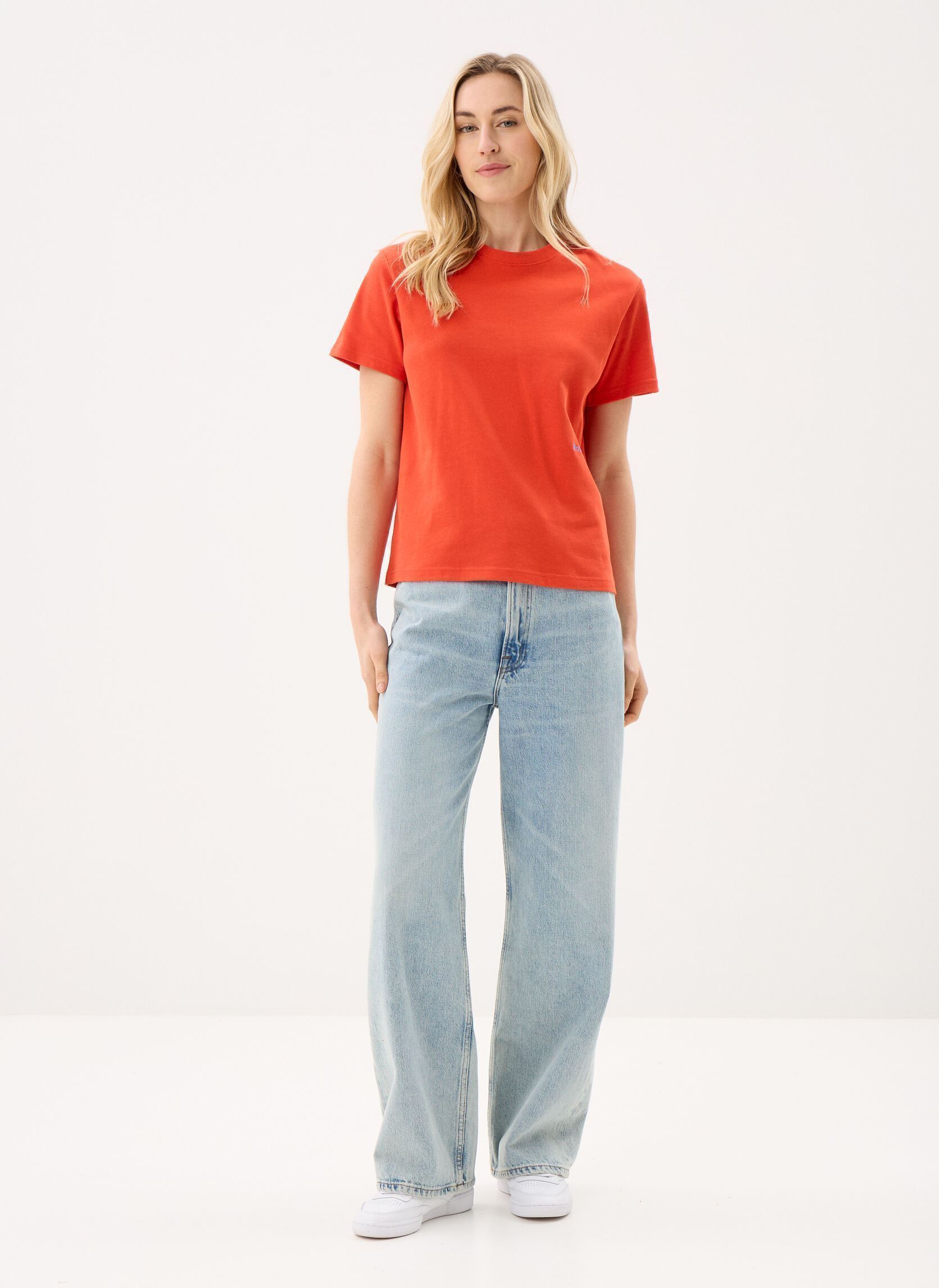 Tee-shirts manches courtes T-shirt logo à col rond en jersey femme orange Polo Ralph Lauren Tee-shirts manches courtes T-shirt logo à col rond en jersey femme orange Orangey Red