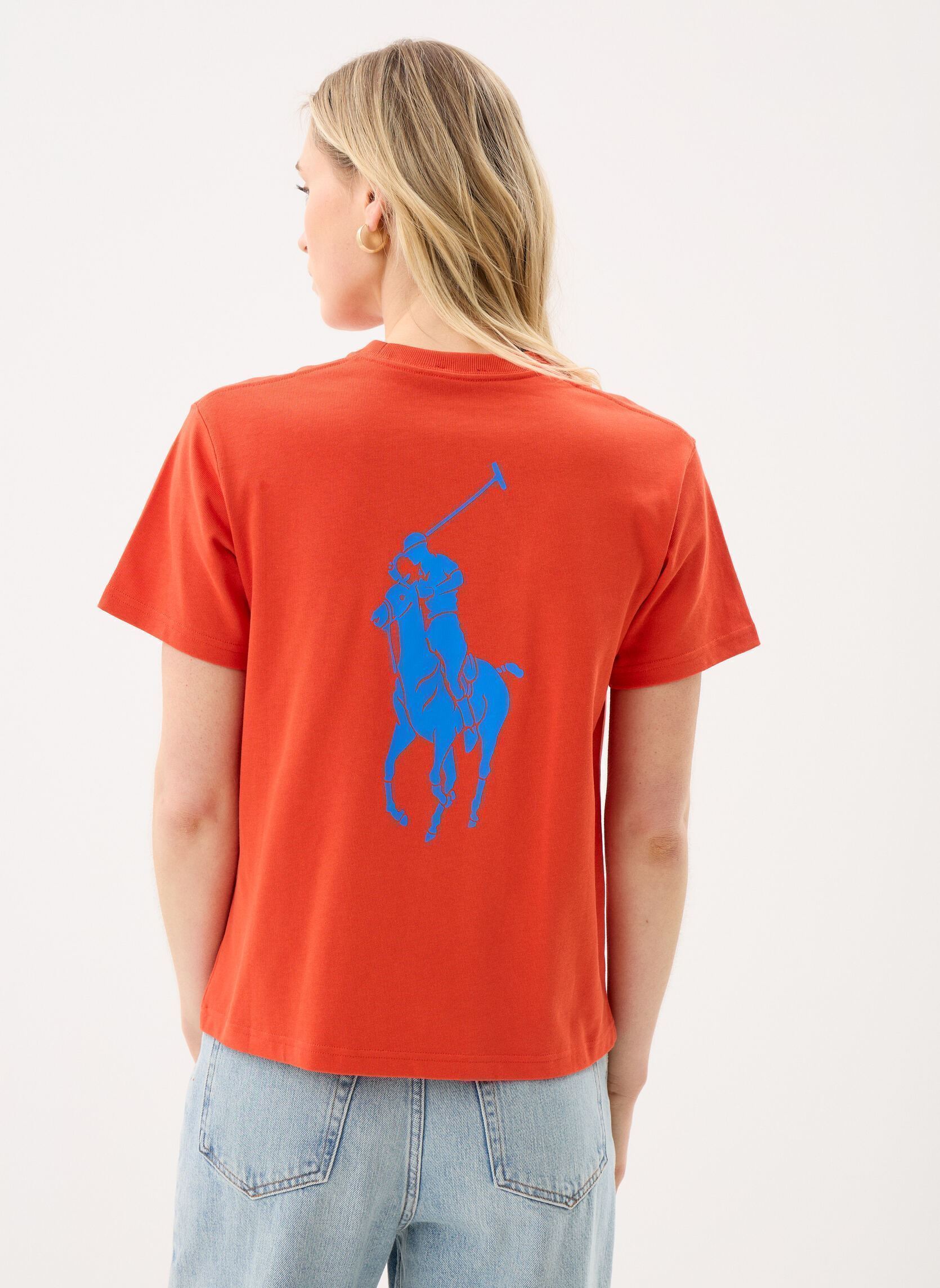 Tee-shirts manches courtes T-shirt logo à col rond en jersey femme orange Polo Ralph Lauren Tee-shirts manches courtes T-shirt logo à col rond en jersey femme orange Orangey Red