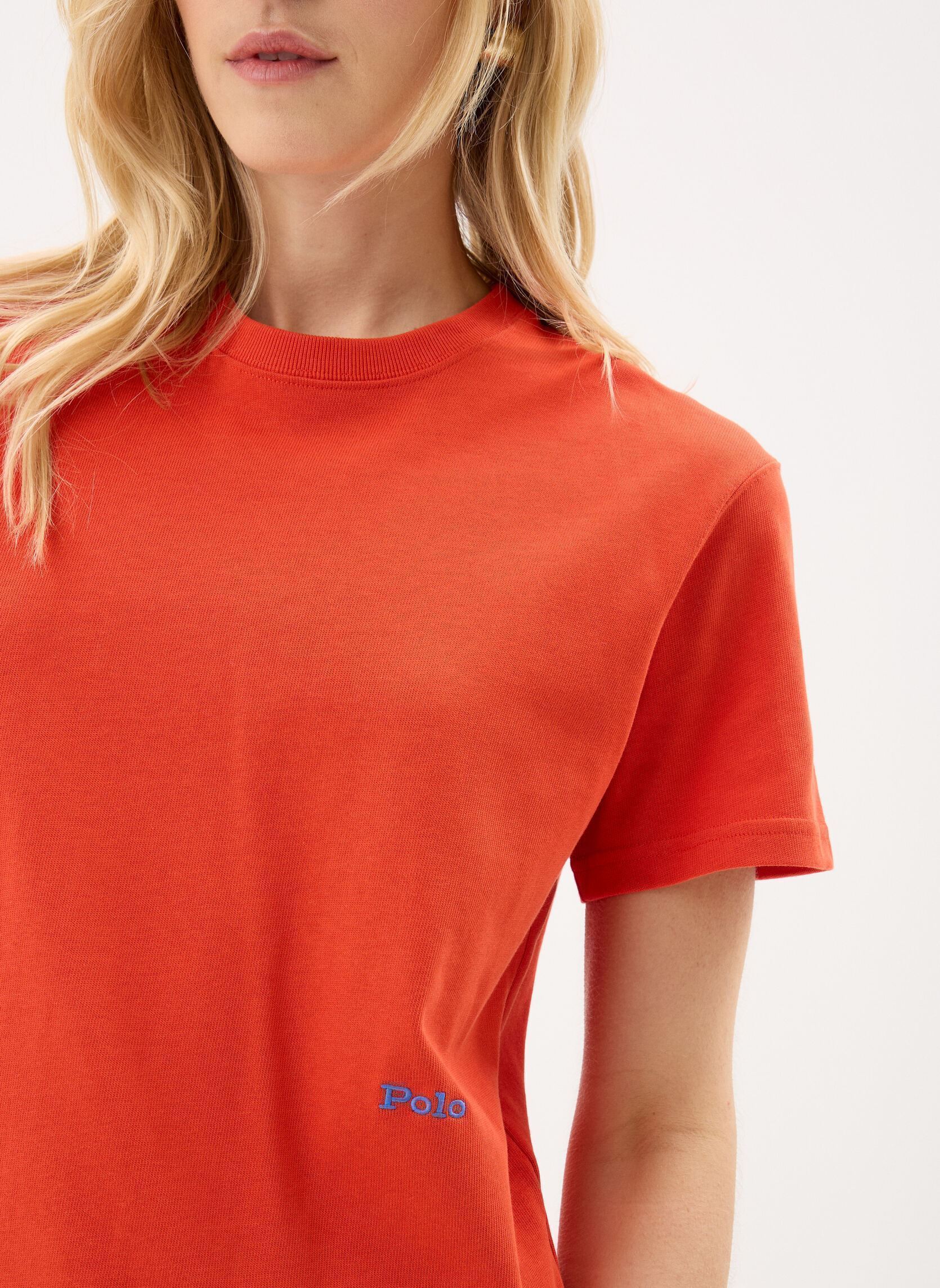 Tee-shirts manches courtes T-shirt logo à col rond en jersey femme orange Polo Ralph Lauren Tee-shirts manches courtes T-shirt logo à col rond en jersey femme orange Orangey Red
