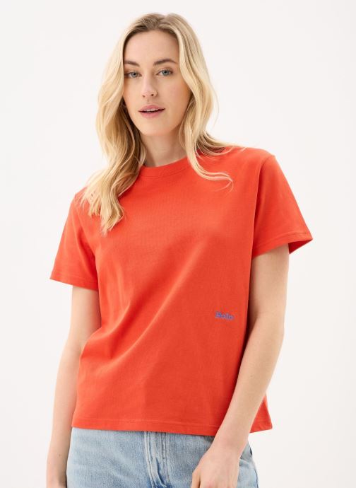 Polo Ralph Lauren Kurzarm-T-Shirts T-shirt logo à col rond en jersey damen orange
