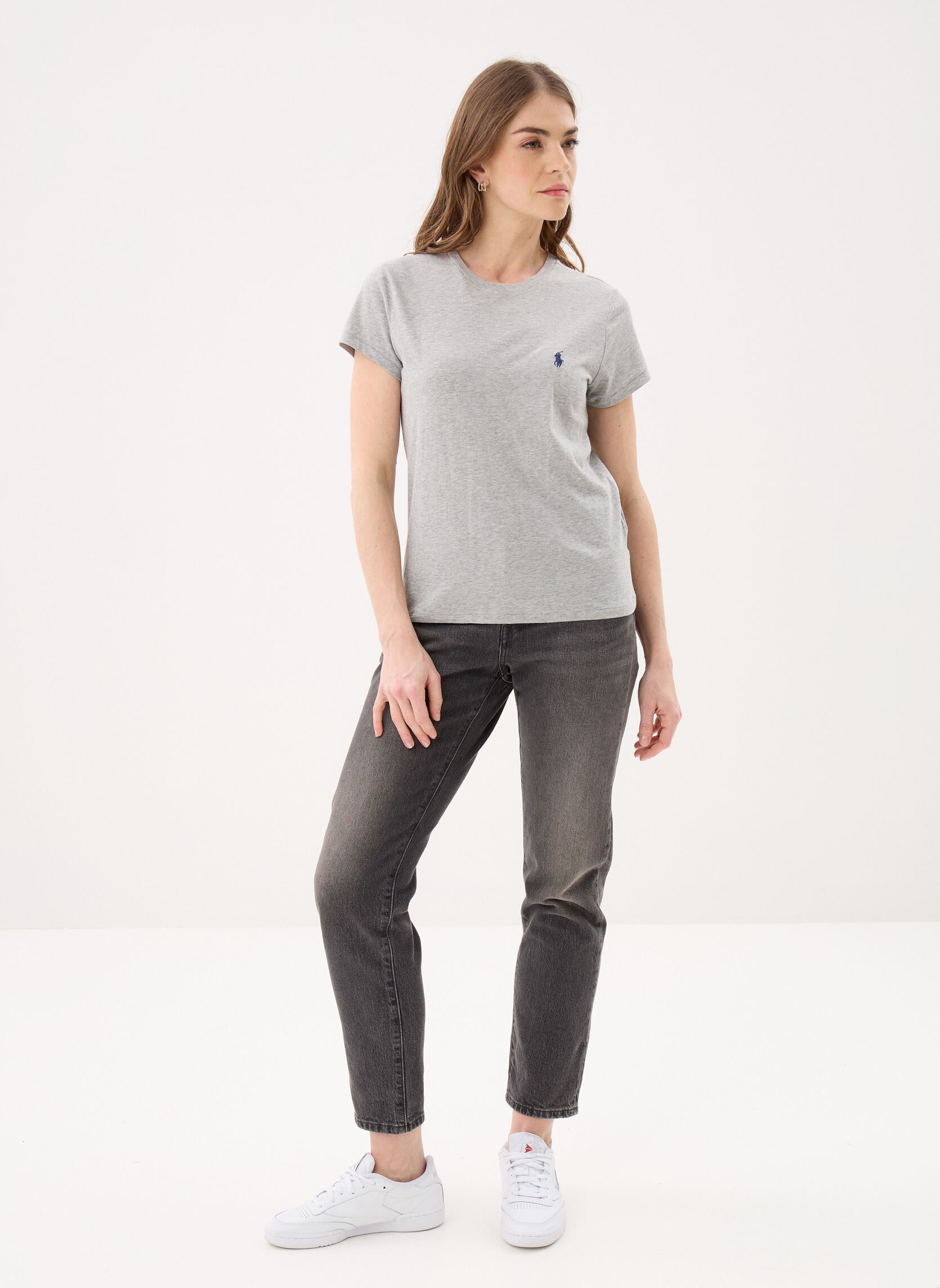 Kurzarm-T-Shirts T-shirt Classic fit col rond coton damen grau Polo Ralph Lauren Kurzarm-T-Shirts T-shirt Classic fit col rond coton damen grau COBBLESTONE HEATHER