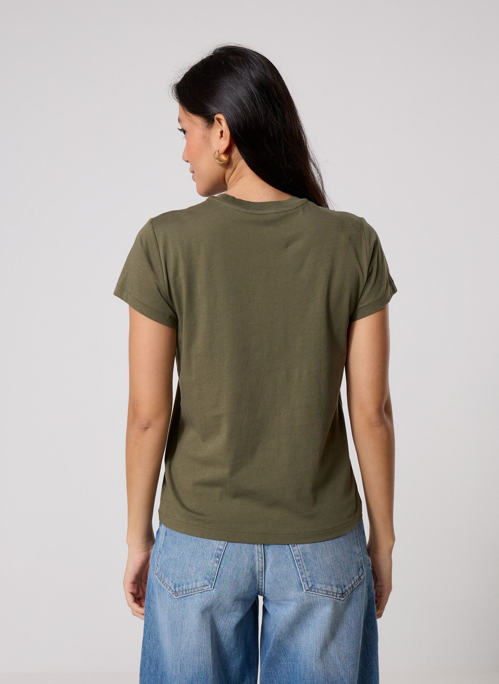 Tee-shirts manches courtes T-shirt Classic fit col rond coton femme vert Polo Ralph Lauren Tee-shirts manches courtes T-shirt Classic fit col rond coton femme vert DENSE OLIVE